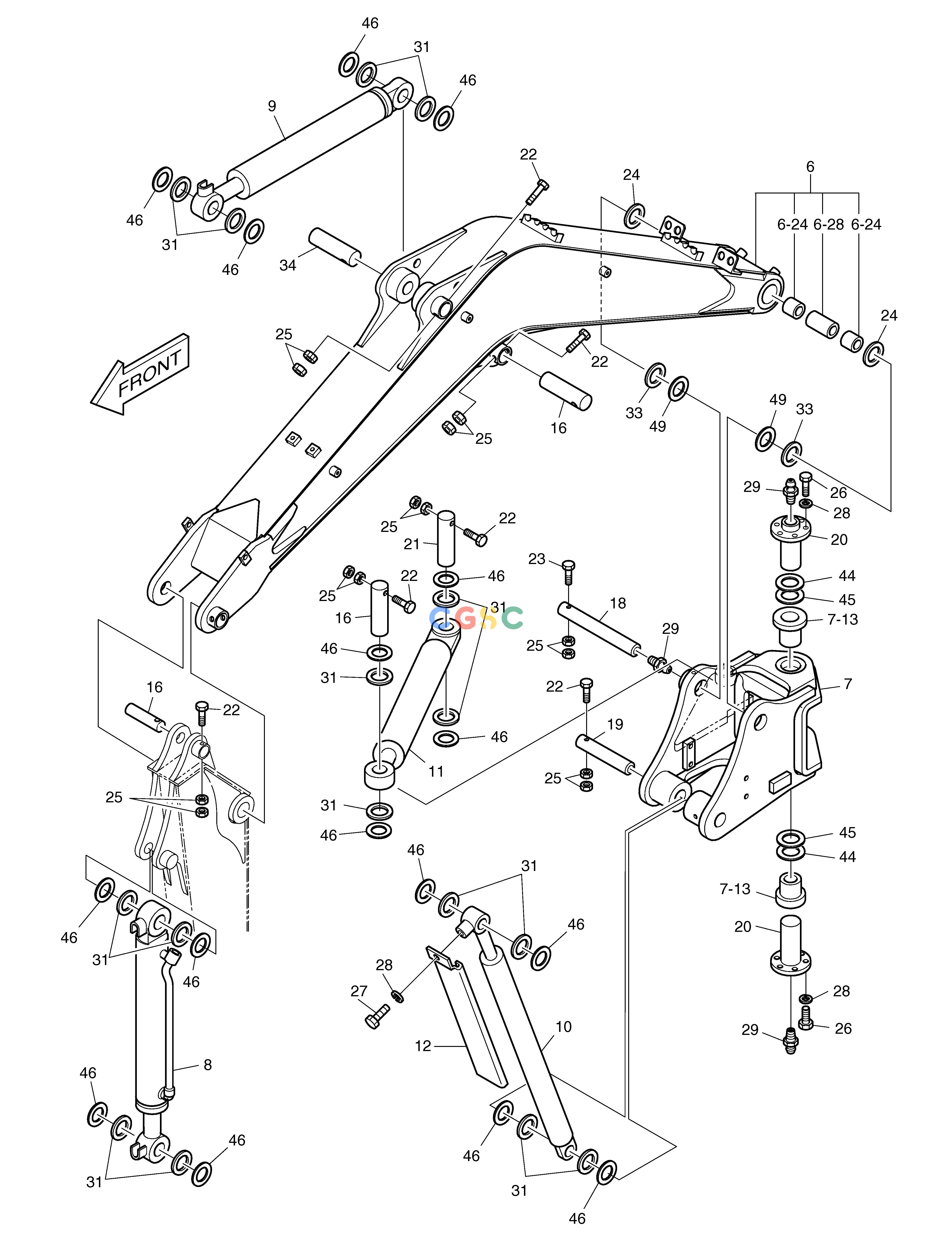 斗山零件查询FRONT - BOOM SOLAR 015PLUS / S018-VT Doosan parts catalog online