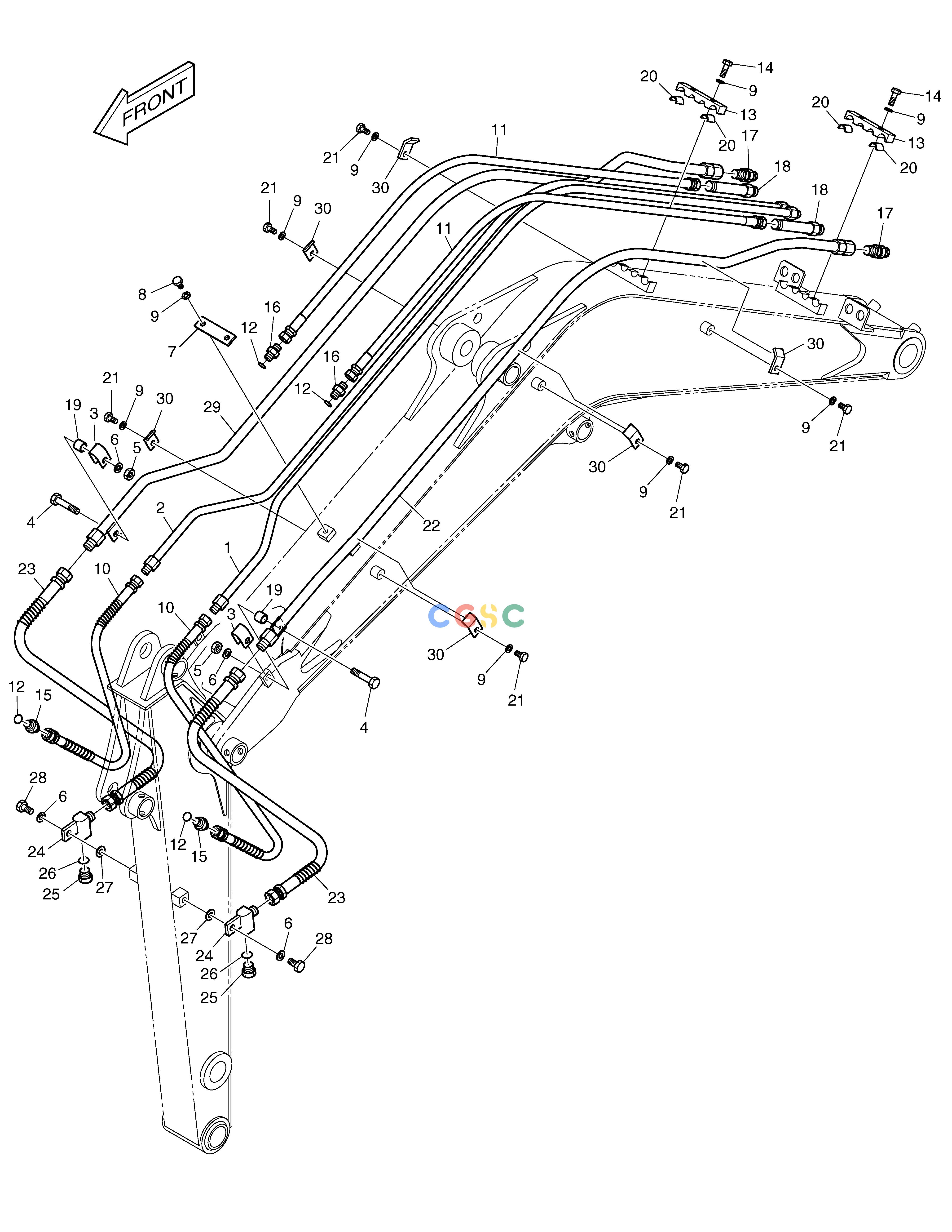 斗山零件查询FRONT PIPING SOLAR 015PLUS / S018-VT Doosan parts catalog online