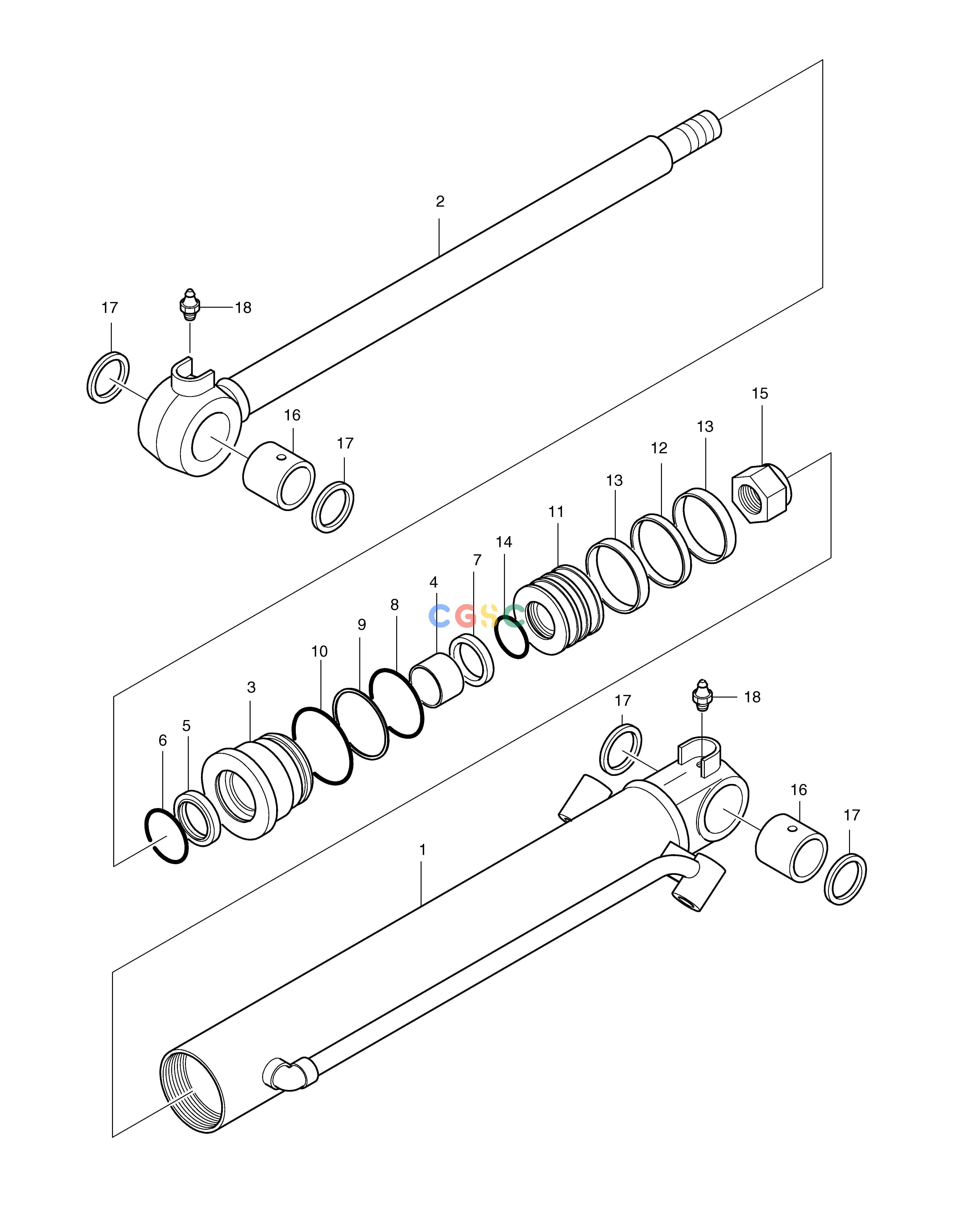 斗山零件查询BUCKET CYLINDER SOLAR 015PLUS / S018-VT Doosan parts catalog online