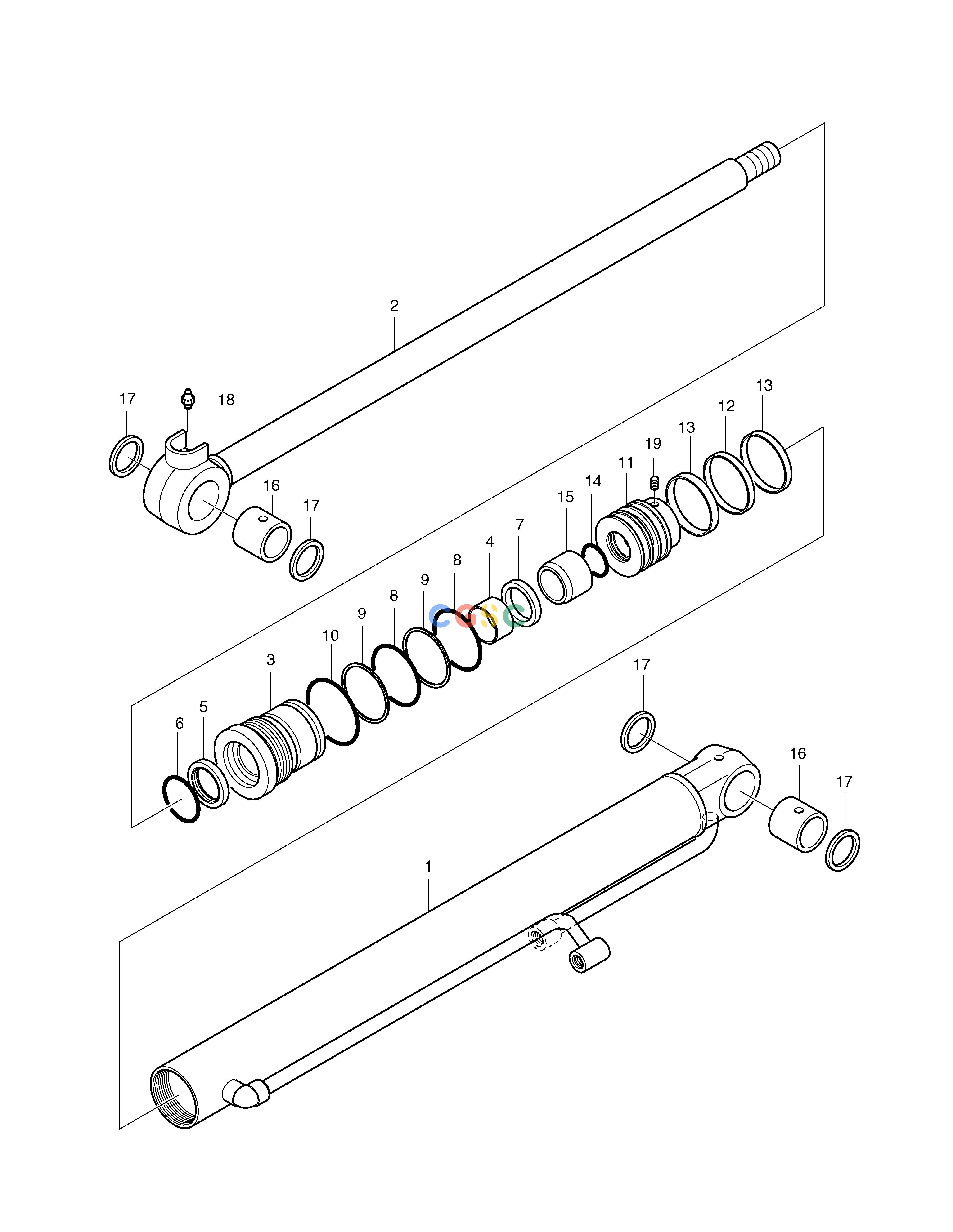 斗山零件查询BOOM SWING CYLINDER SOLAR 015PLUS / S018-VT Doosan parts catalog online
