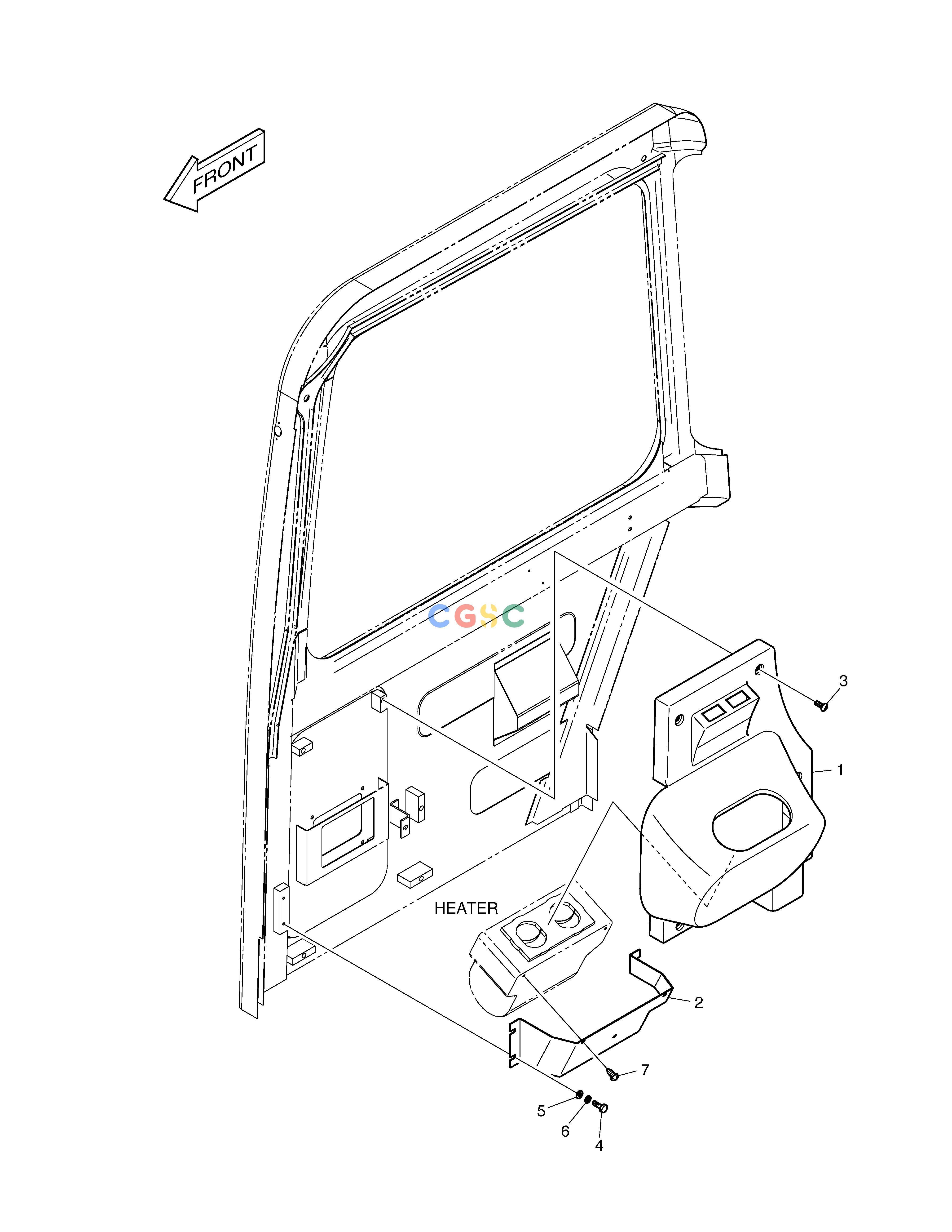 斗山零件查询HEATER COVER ASS'Y - CABIN SOLAR 015PLUS / S018-VT Doosan parts catalog online