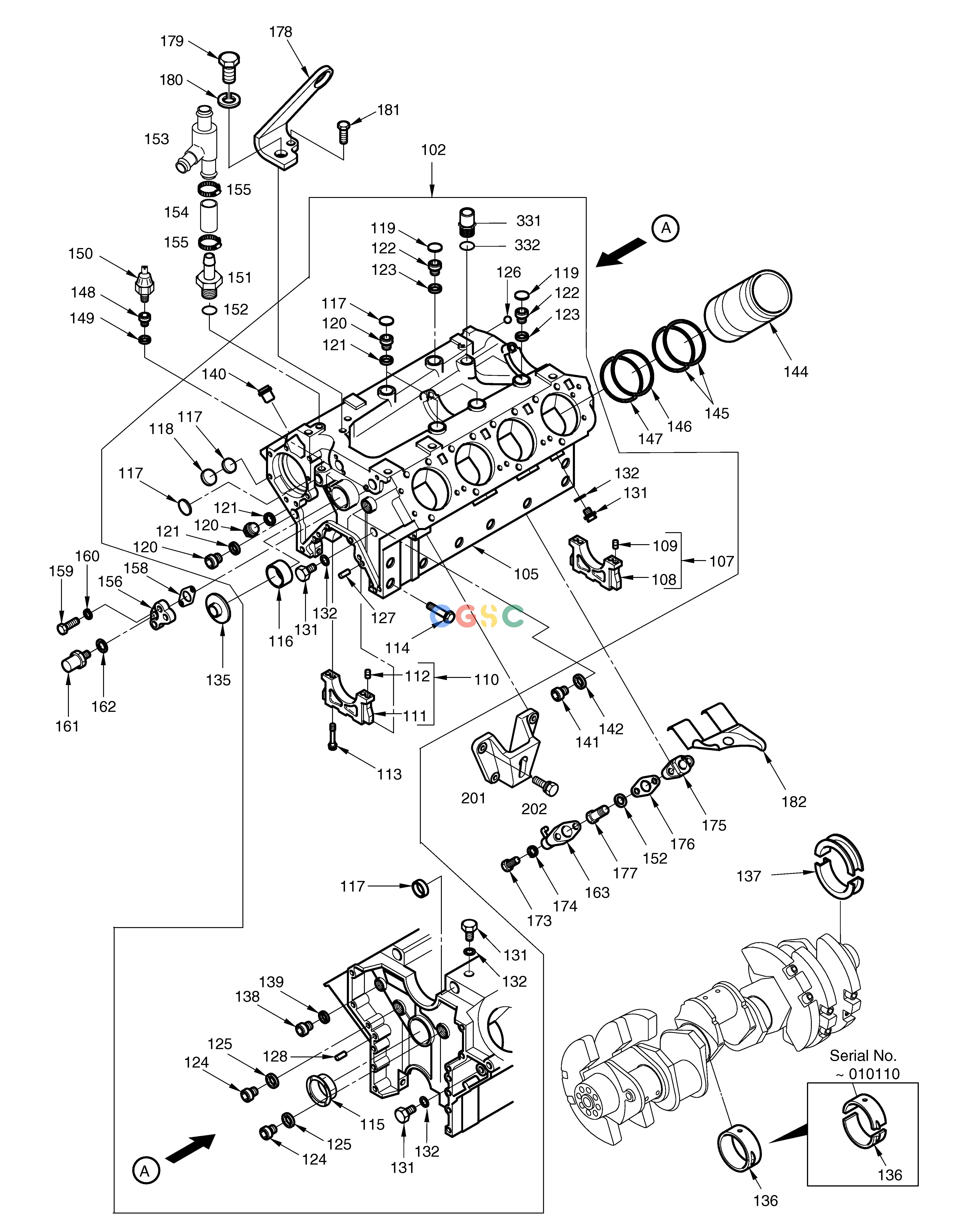 斗山零件查询CYLINDER BLOCK SOLAR 450LC-V Doosan parts catalog online