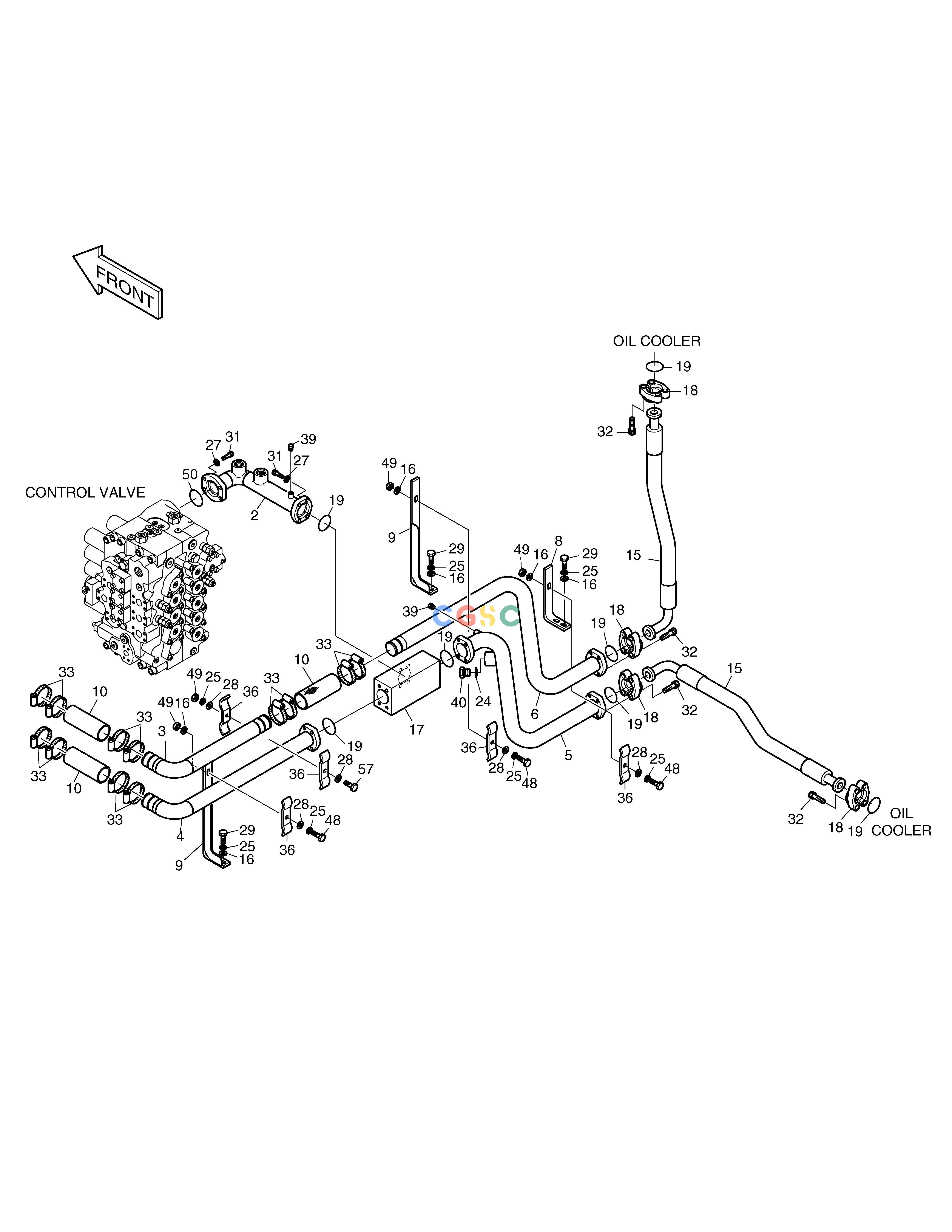 斗山零件查询OIL COOLER PIPING(2) SOLAR 450LC-V Doosan parts catalog online
