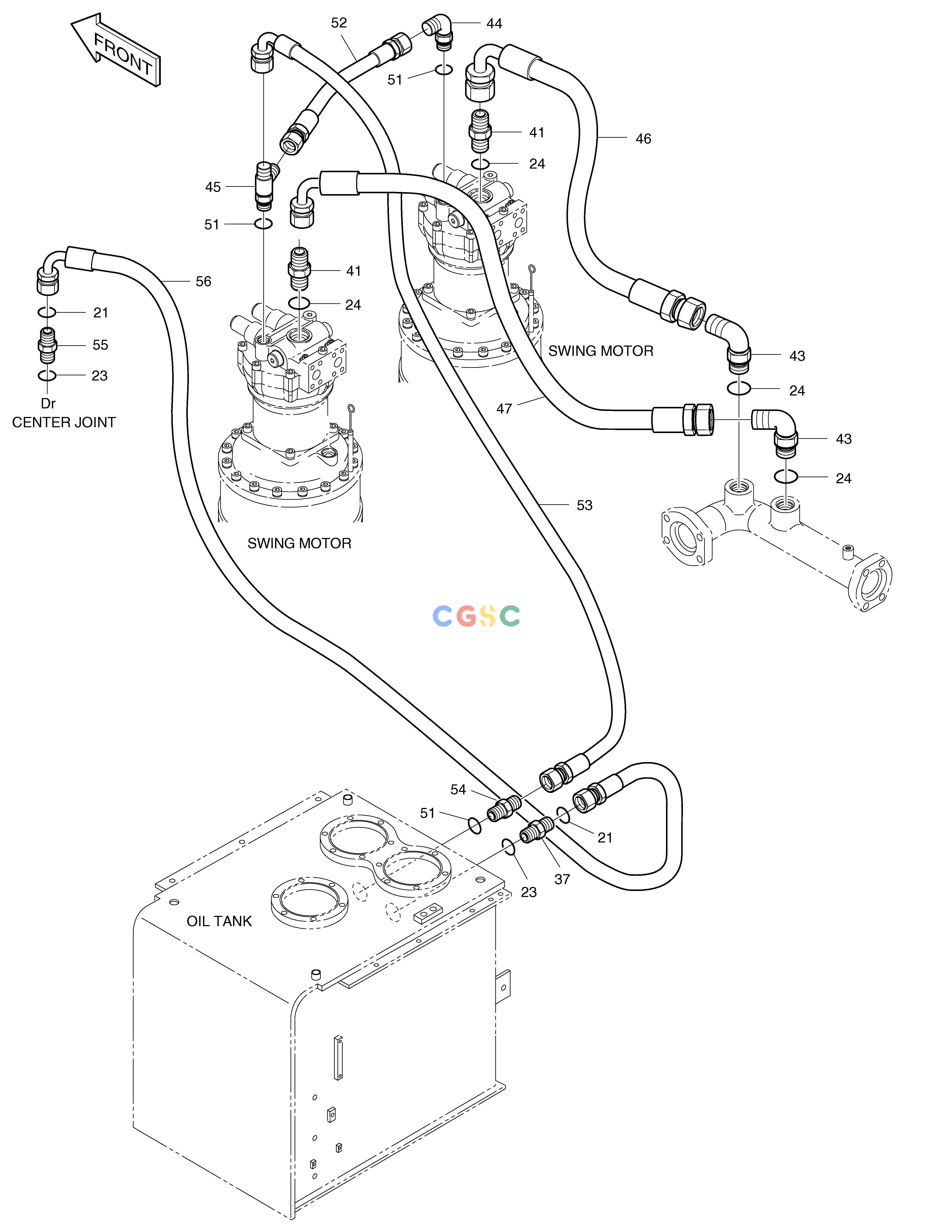 斗山零件查询OIL COOLER PIPING(3) SOLAR 450LC-V Doosan parts catalog online
