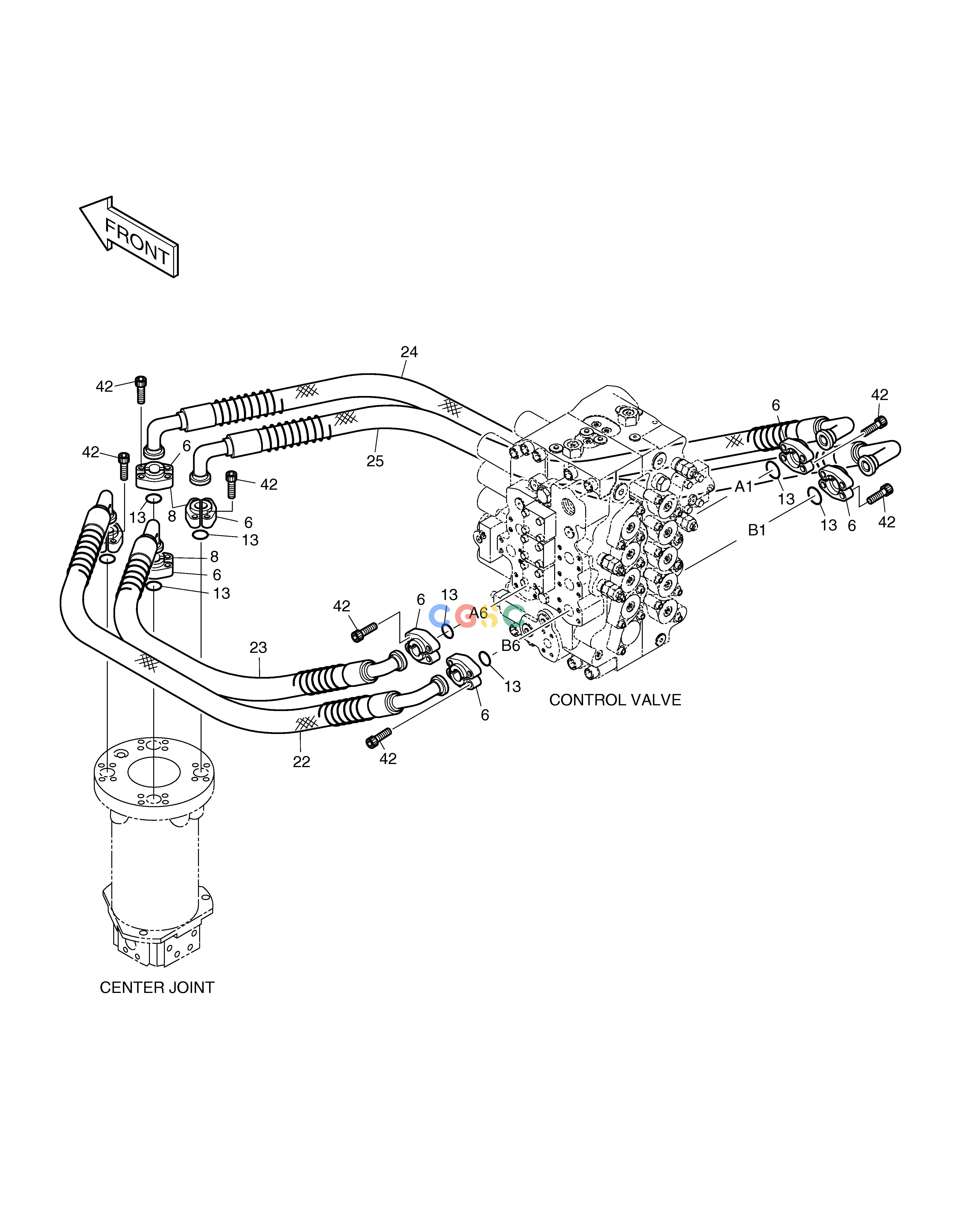 斗山零件查询MAIN PIPING(5)-TRAVEL SOLAR 450LC-V Doosan parts catalog online