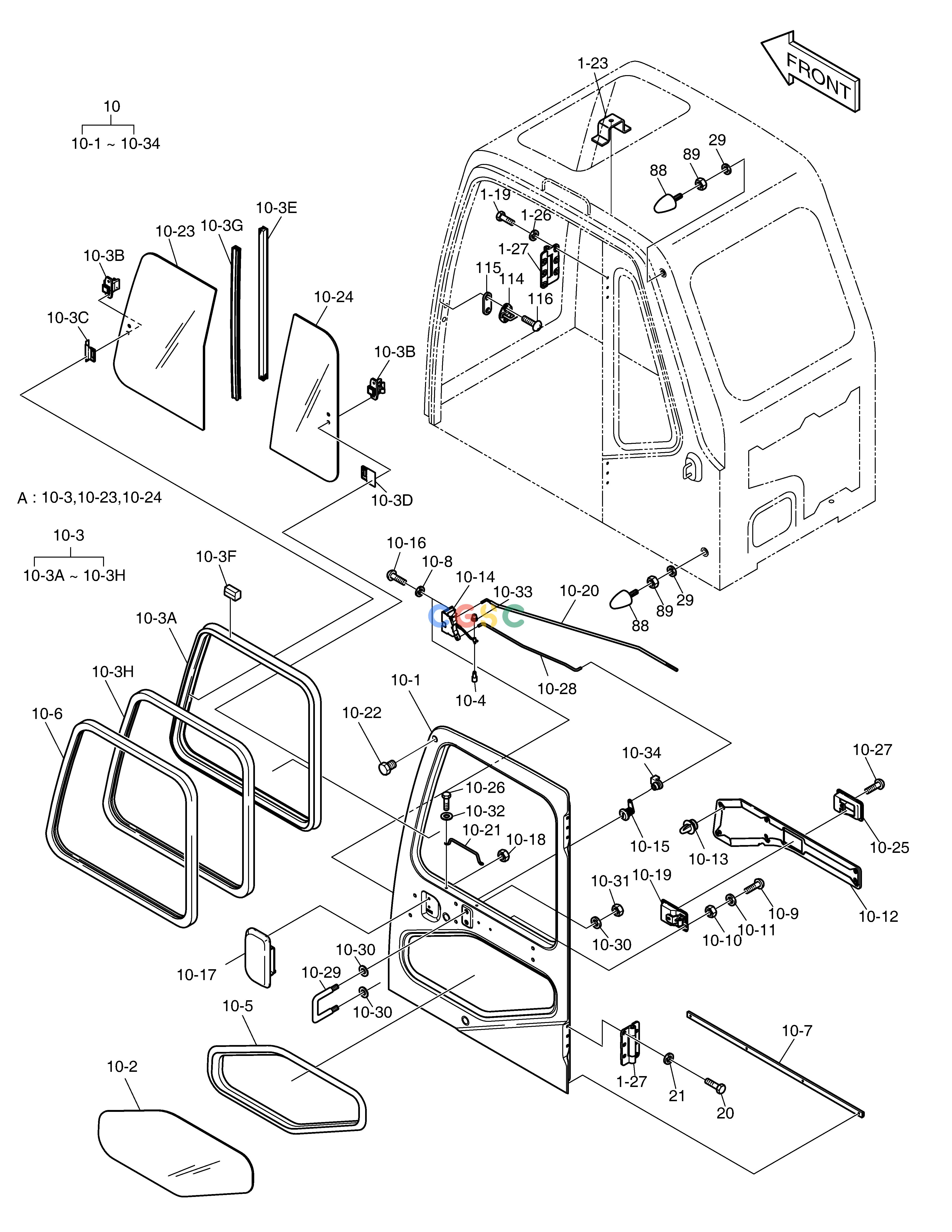 斗山零件查询CABIN(5) SOLAR 450LC-V Doosan parts catalog online