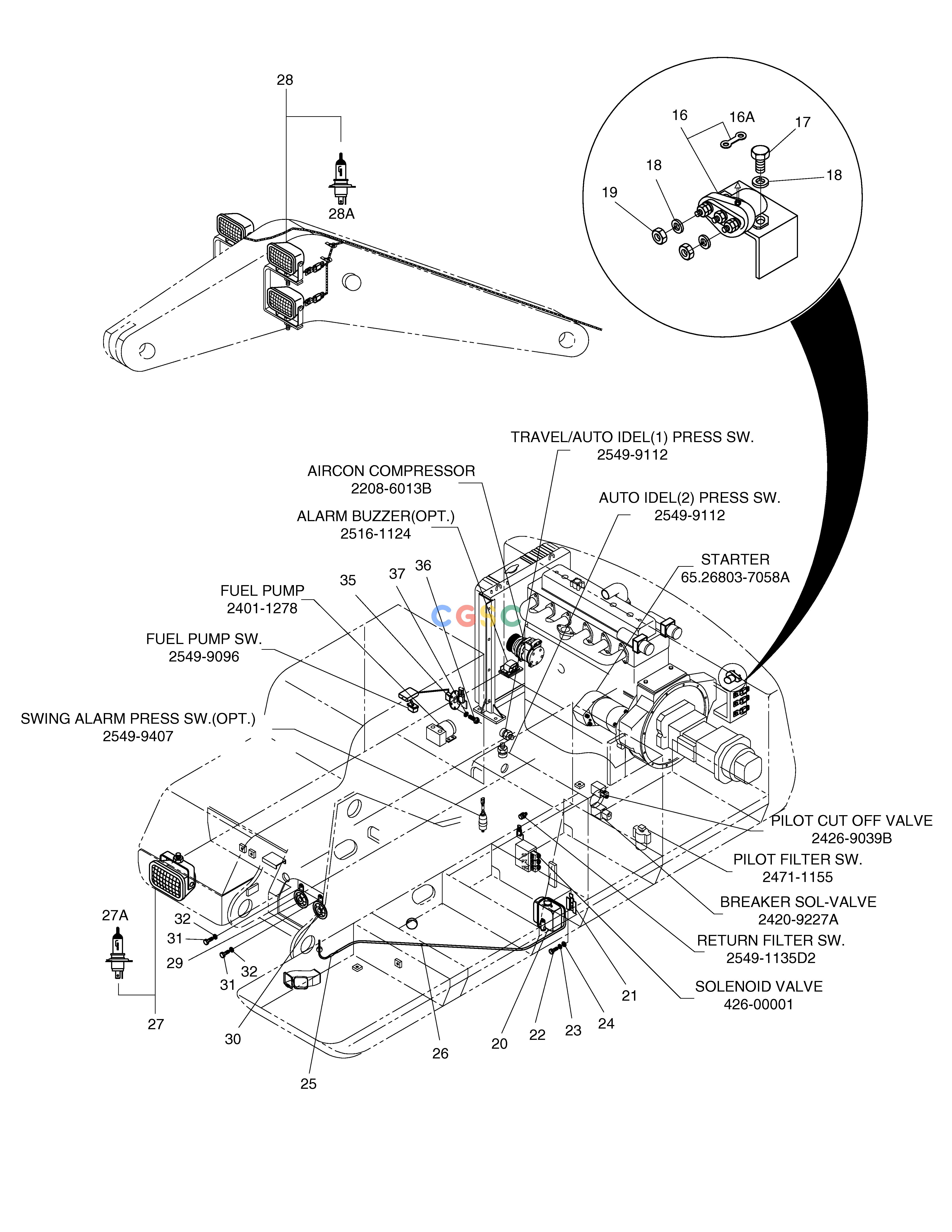 斗山零件查询ELECTRIC PARTS(6)-RELATED PARTS SOLAR 450LC-V Doosan parts catalog online