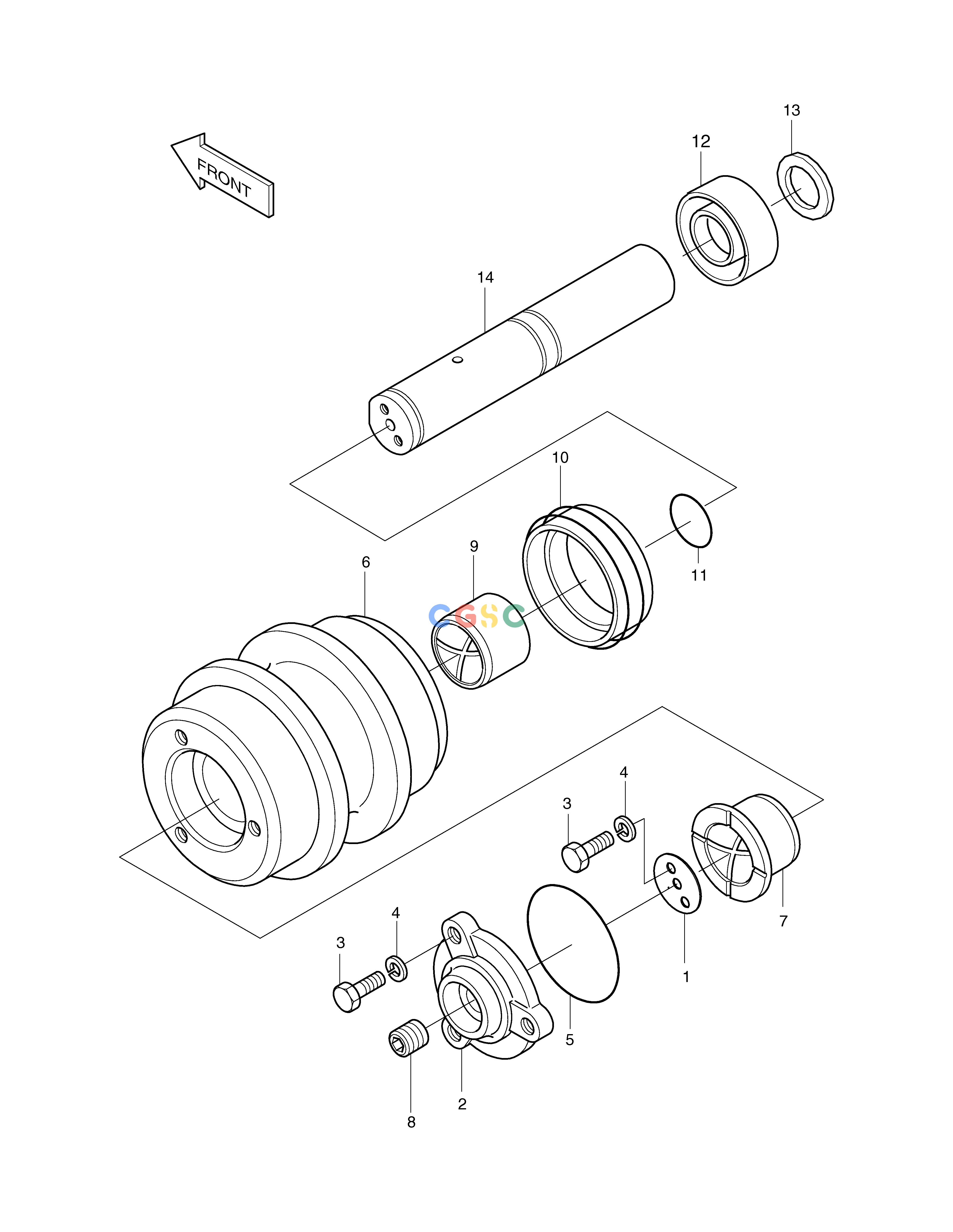 斗山零件查询UPPER ROLLER SOLAR 450LC-V Doosan parts catalog online