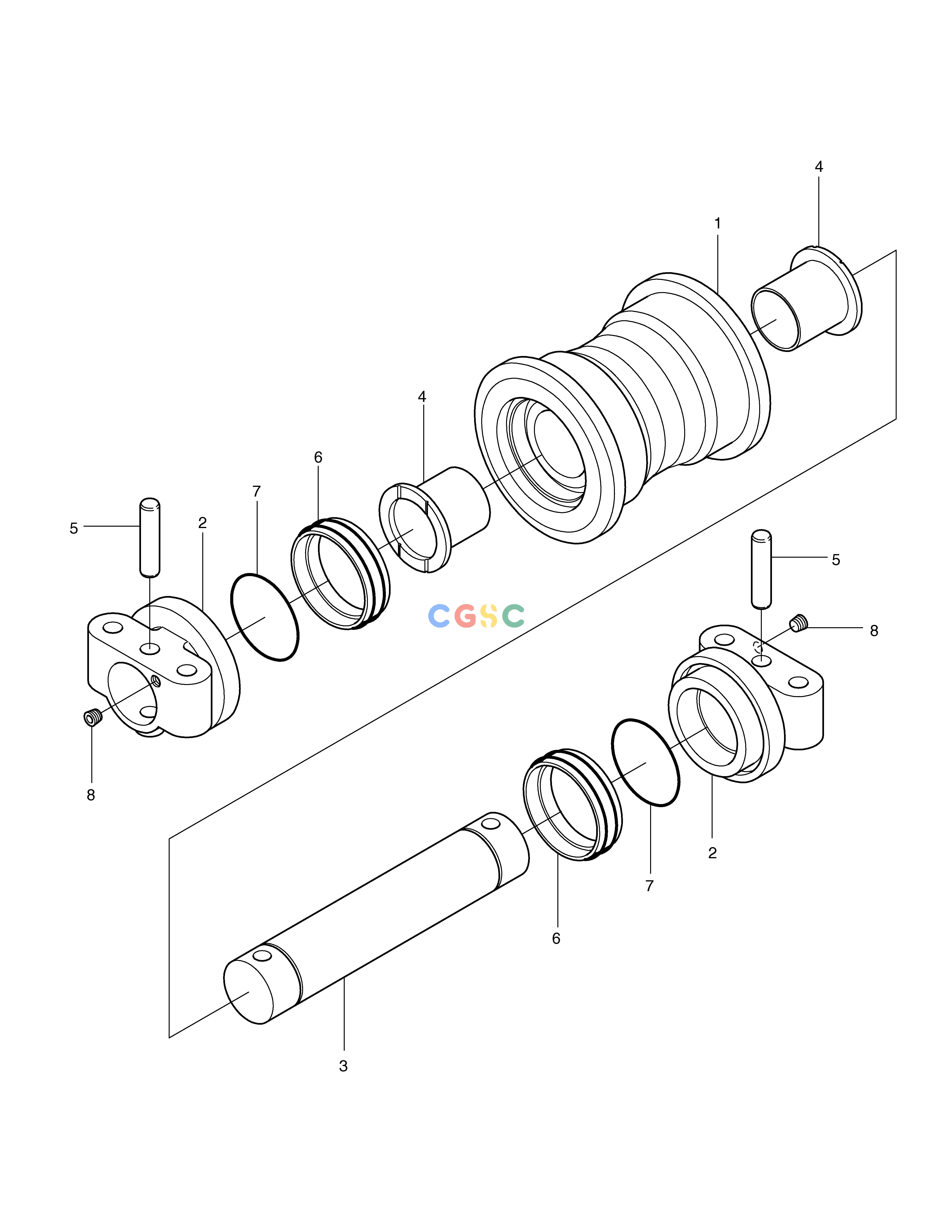 斗山零件查询LOWER ROLLER SOLAR 450LC-V Doosan parts catalog online