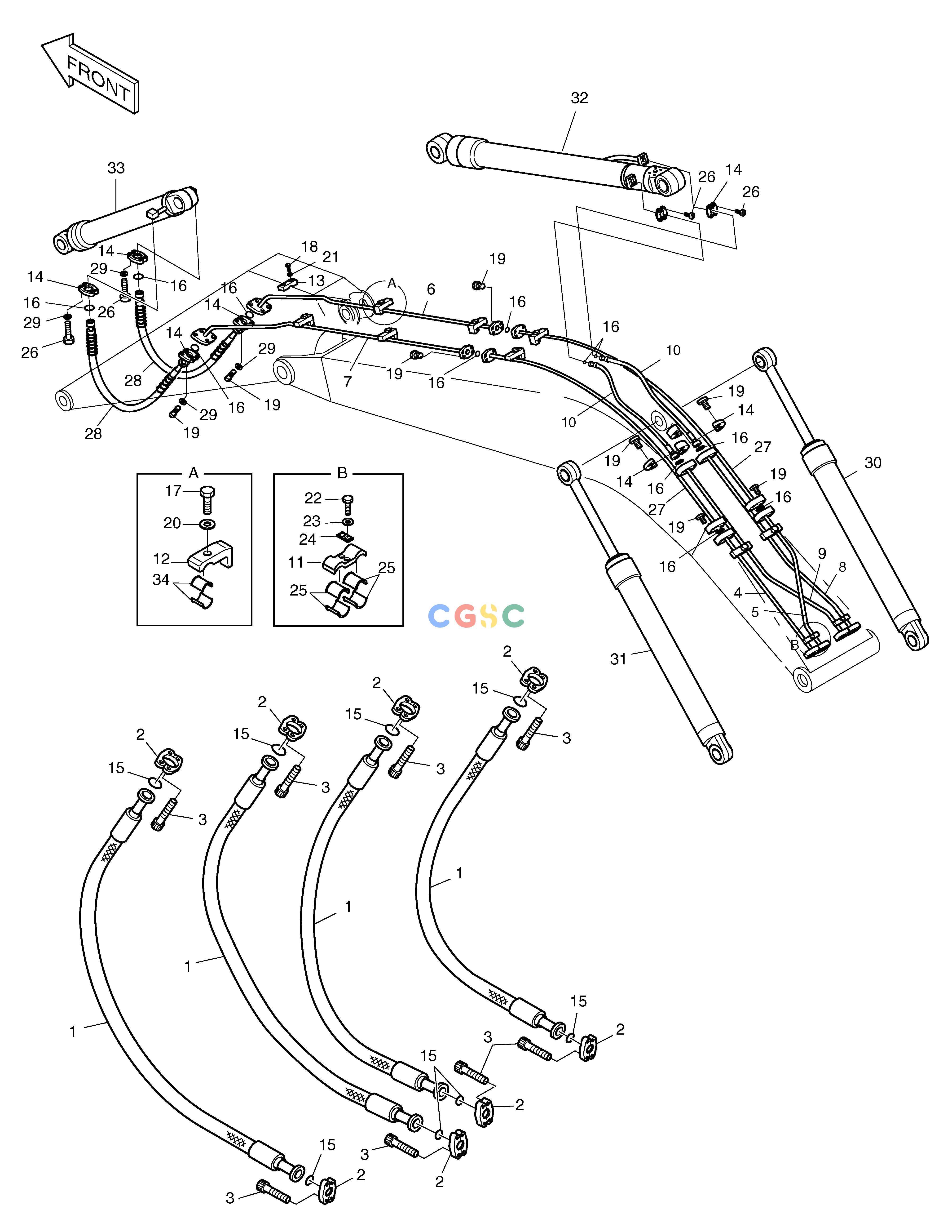 斗山零件查询FRONT PIPING SOLAR 450LC-V Doosan parts catalog online