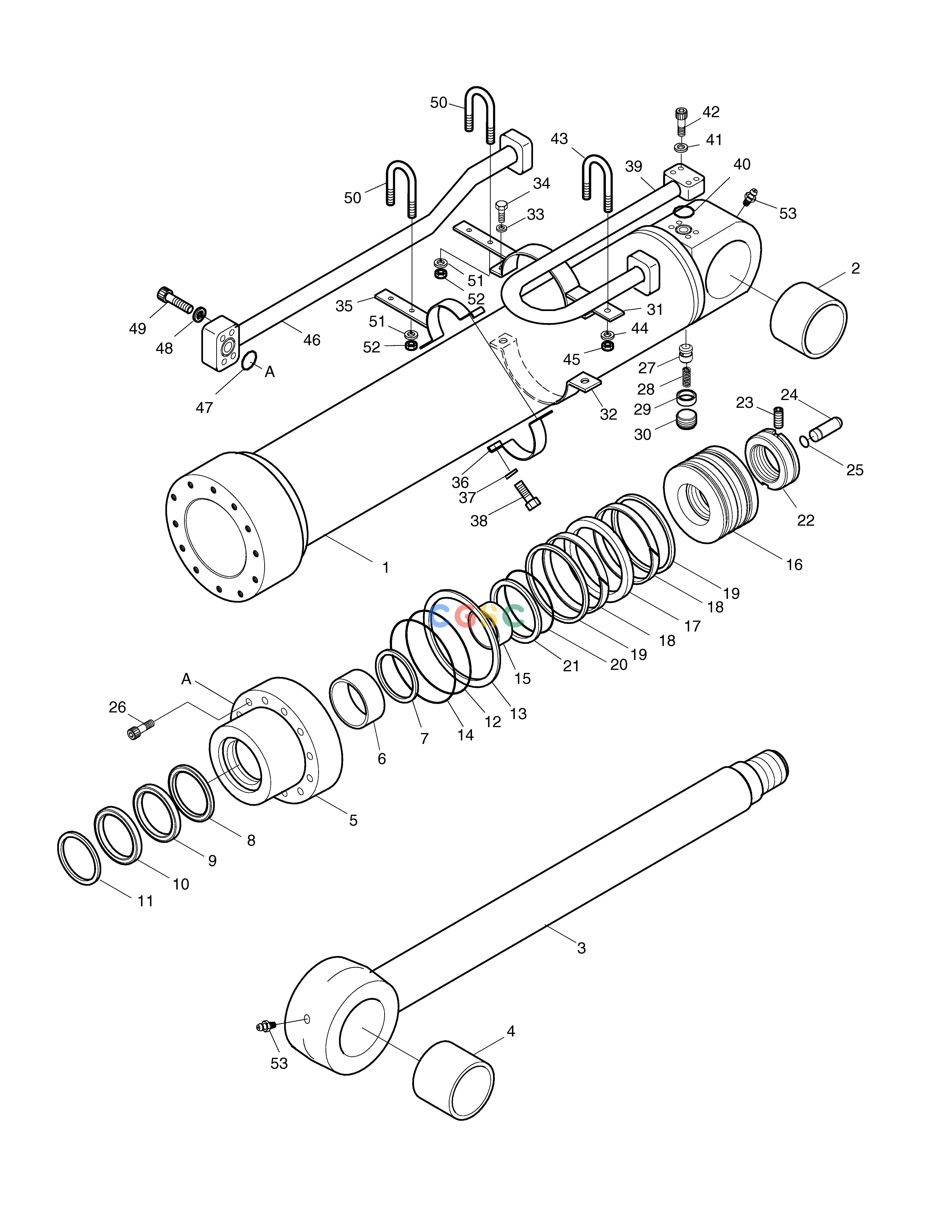 斗山零件查询ARM CYLINDER-ARM 2.9m, 2.4m SOLAR 450LC-V Doosan parts catalog online
