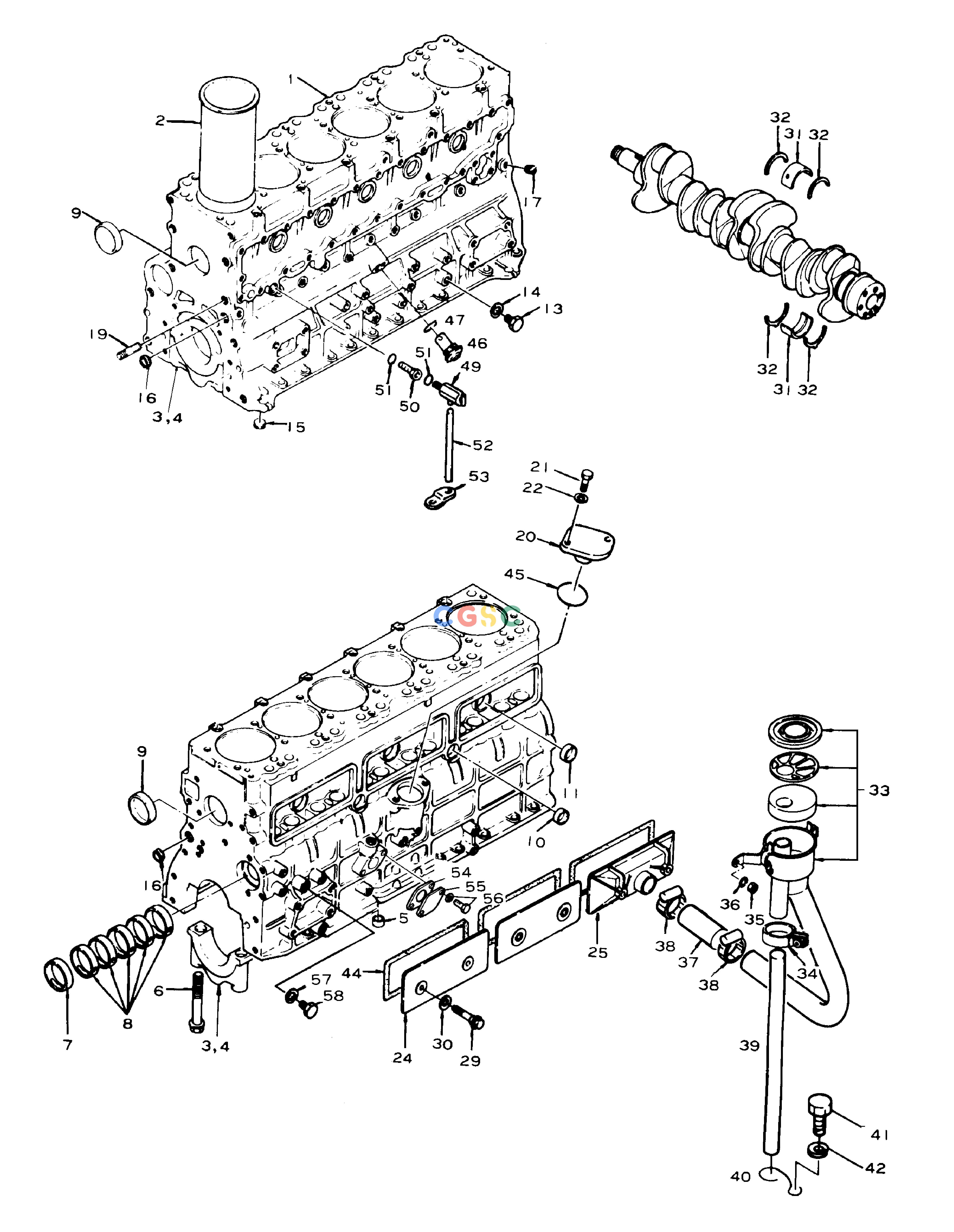 斗山零件查询CYLINDER BLOCK SOLAR 130-2 Doosan parts catalog online