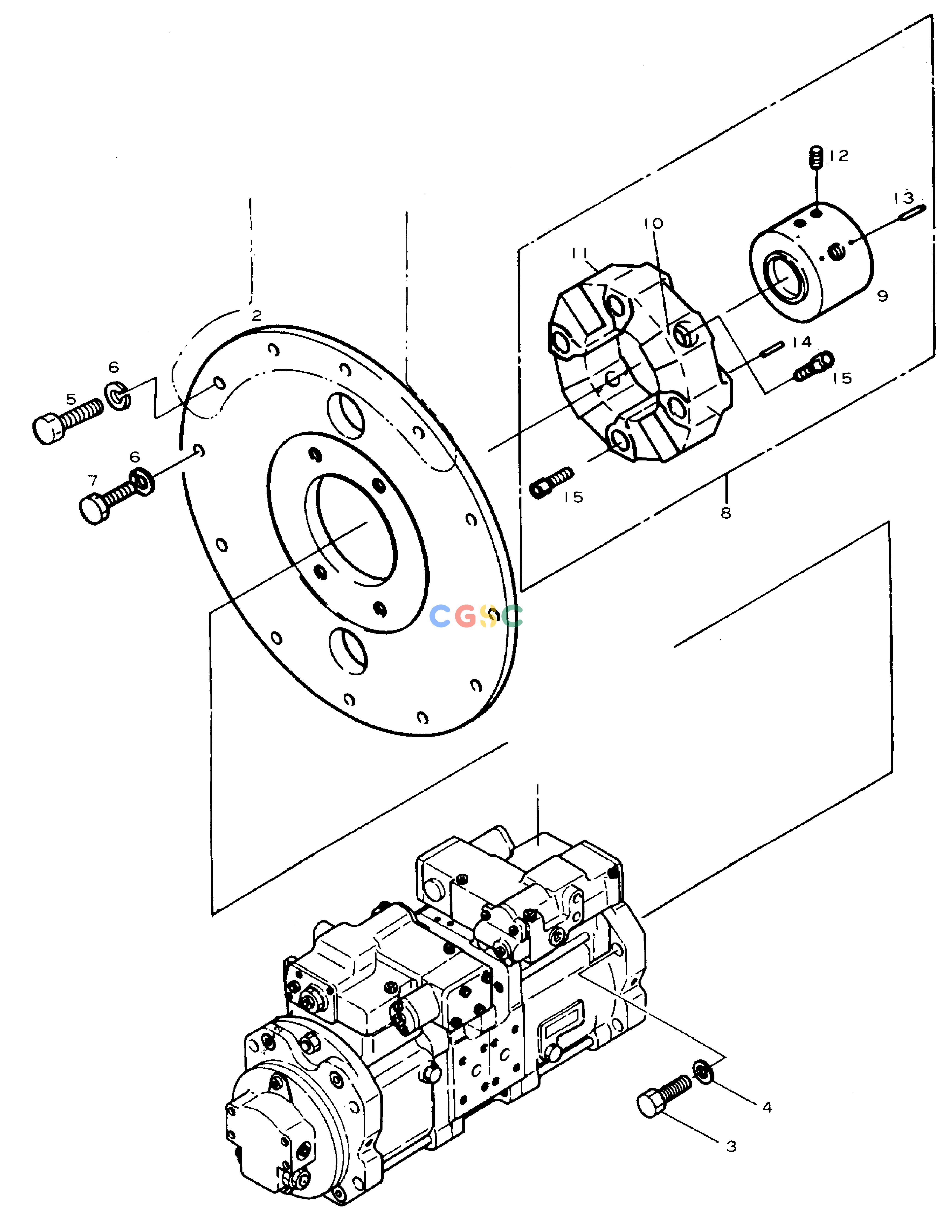 斗山零件查询PUMP(2)-FOR K3V PUMP SOLAR 130-2 Doosan parts catalog online