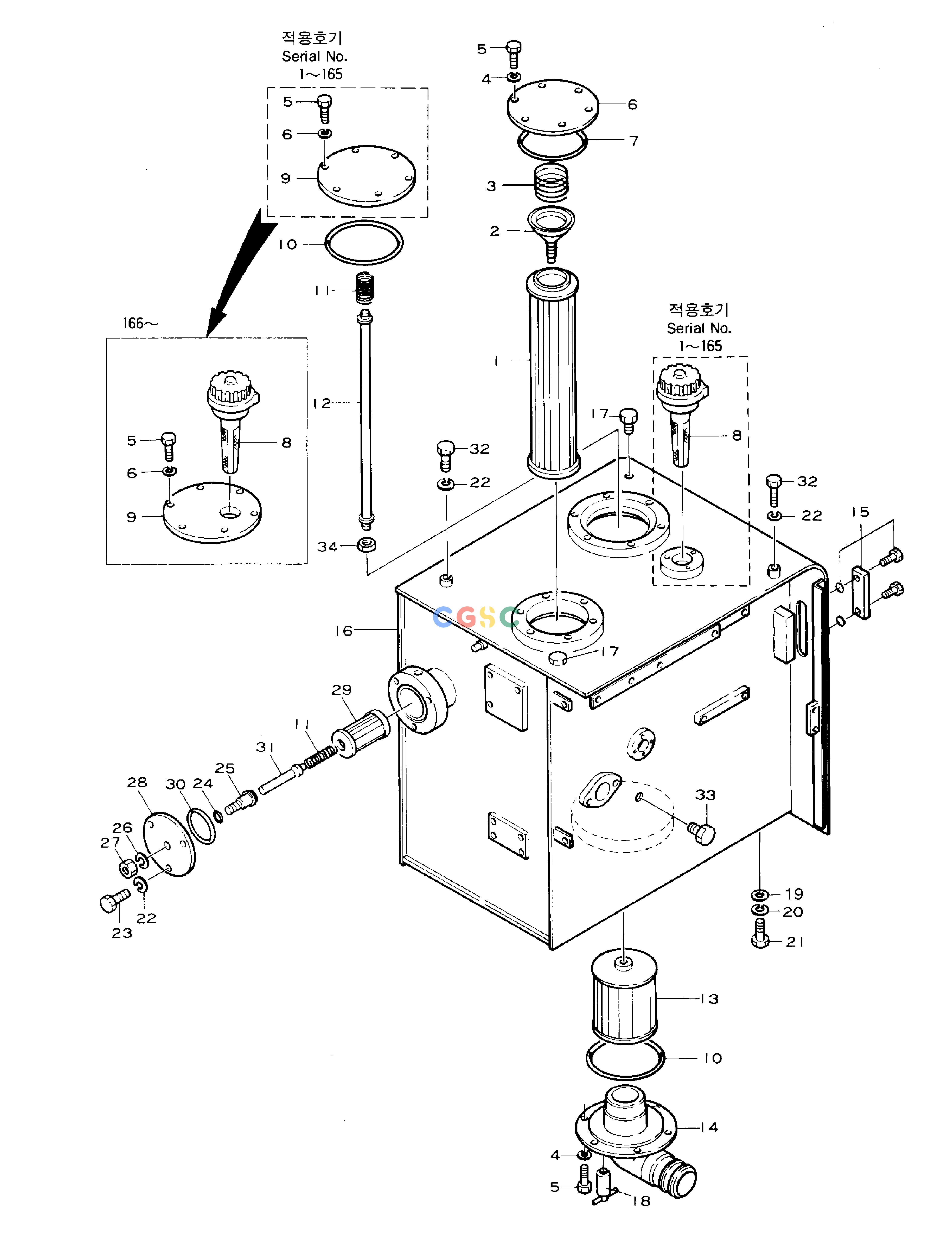 斗山零件查询OIL TANK(1)-FOR A8V PUMP SOLAR 130-2 Doosan parts catalog online