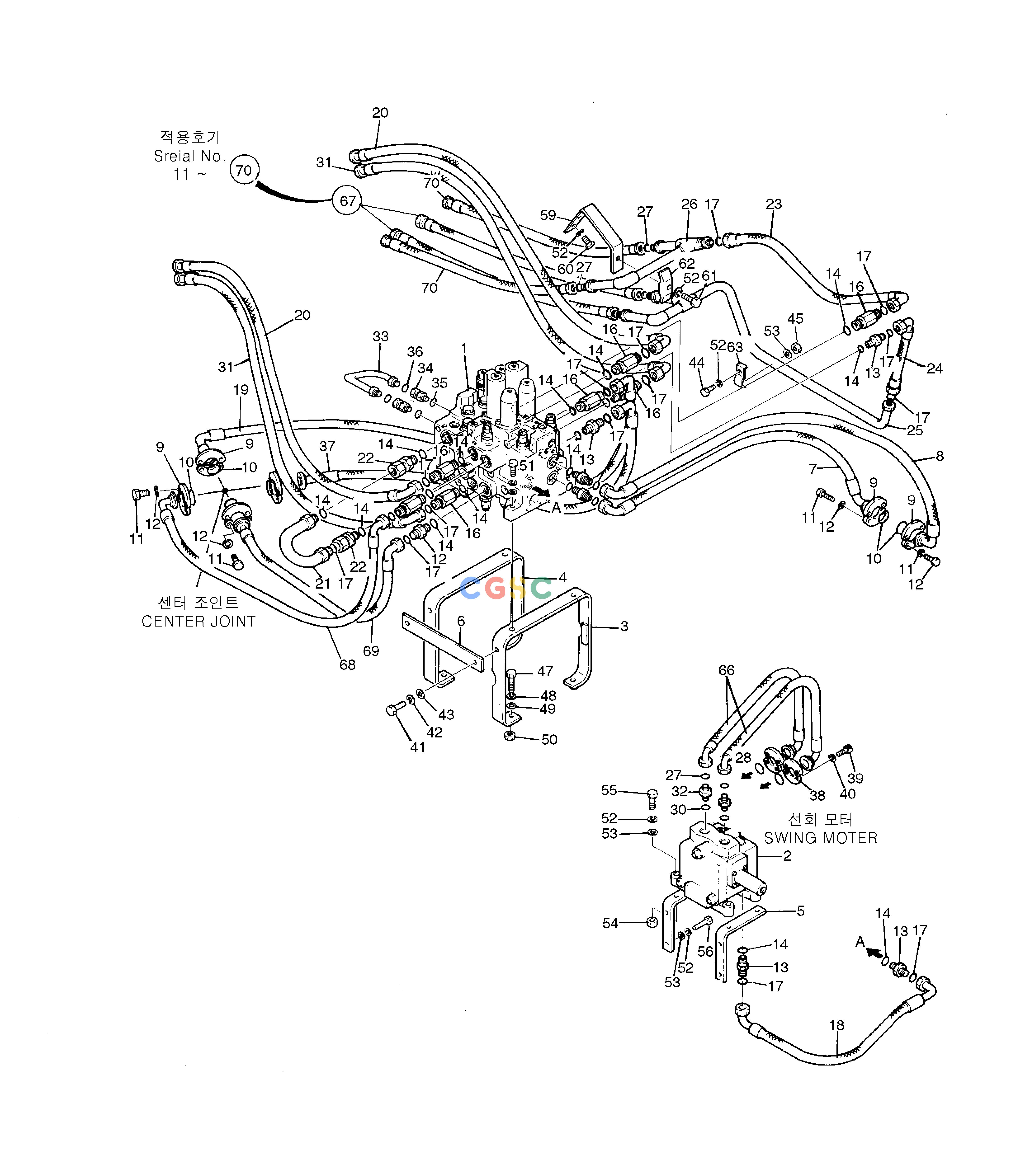 斗山零件查询MAIN PIPING(1)-FOR A8V PUMP SOLAR 130-2 Doosan parts catalog online