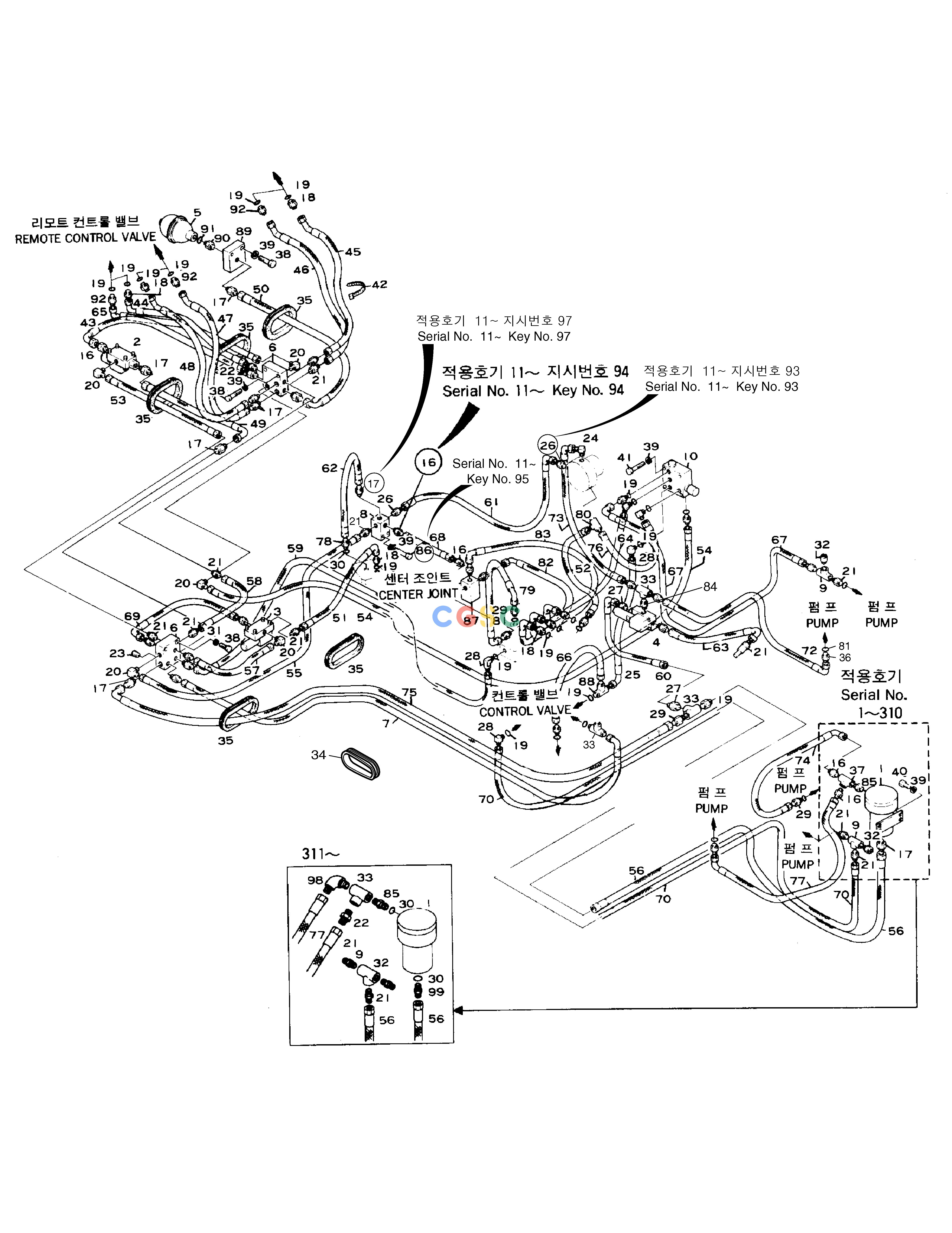 斗山零件查询PILOT PIPING(2)-FOR A8V PUMP SOLAR 130-2 Doosan parts catalog online