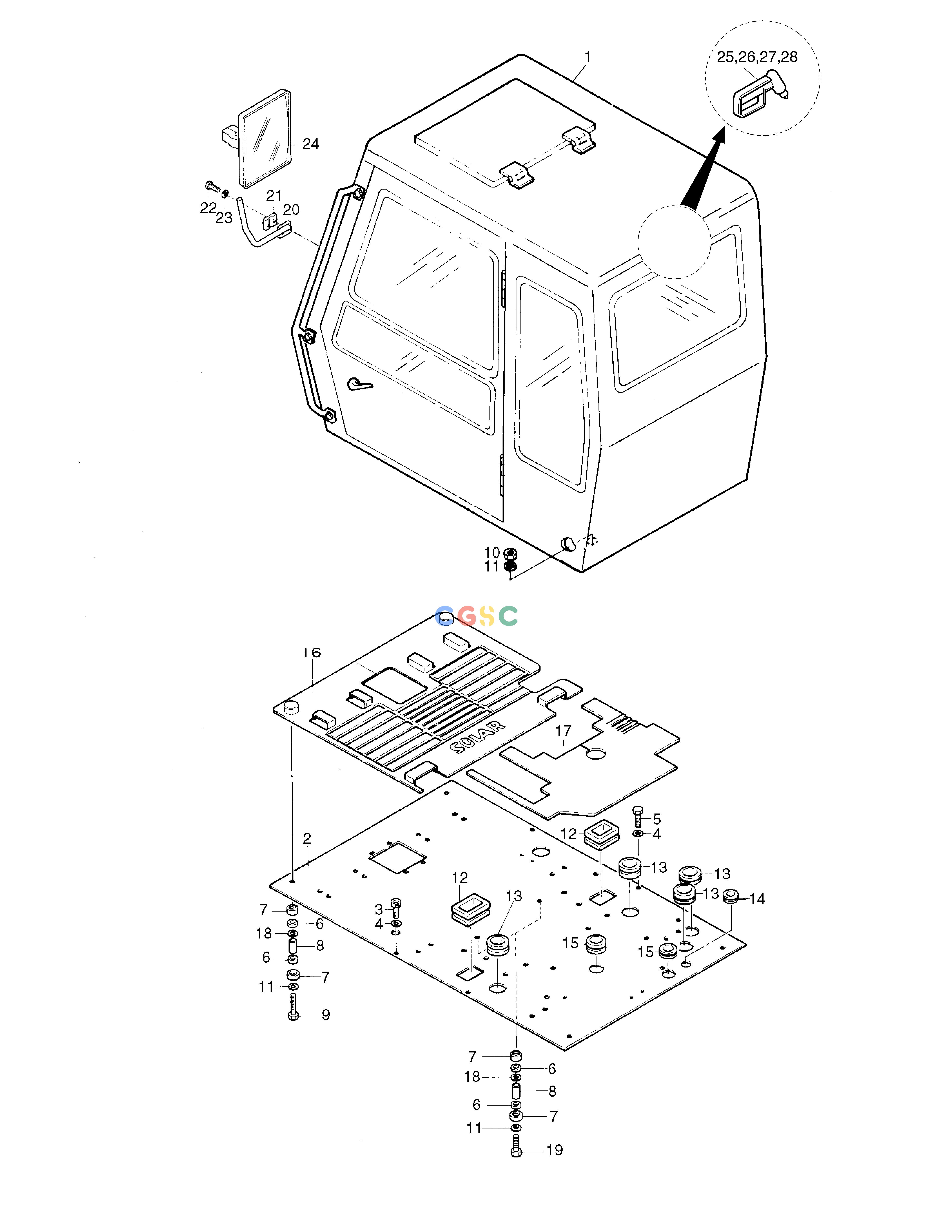 斗山零件查询CABIN SOLAR 130-2 Doosan parts catalog online