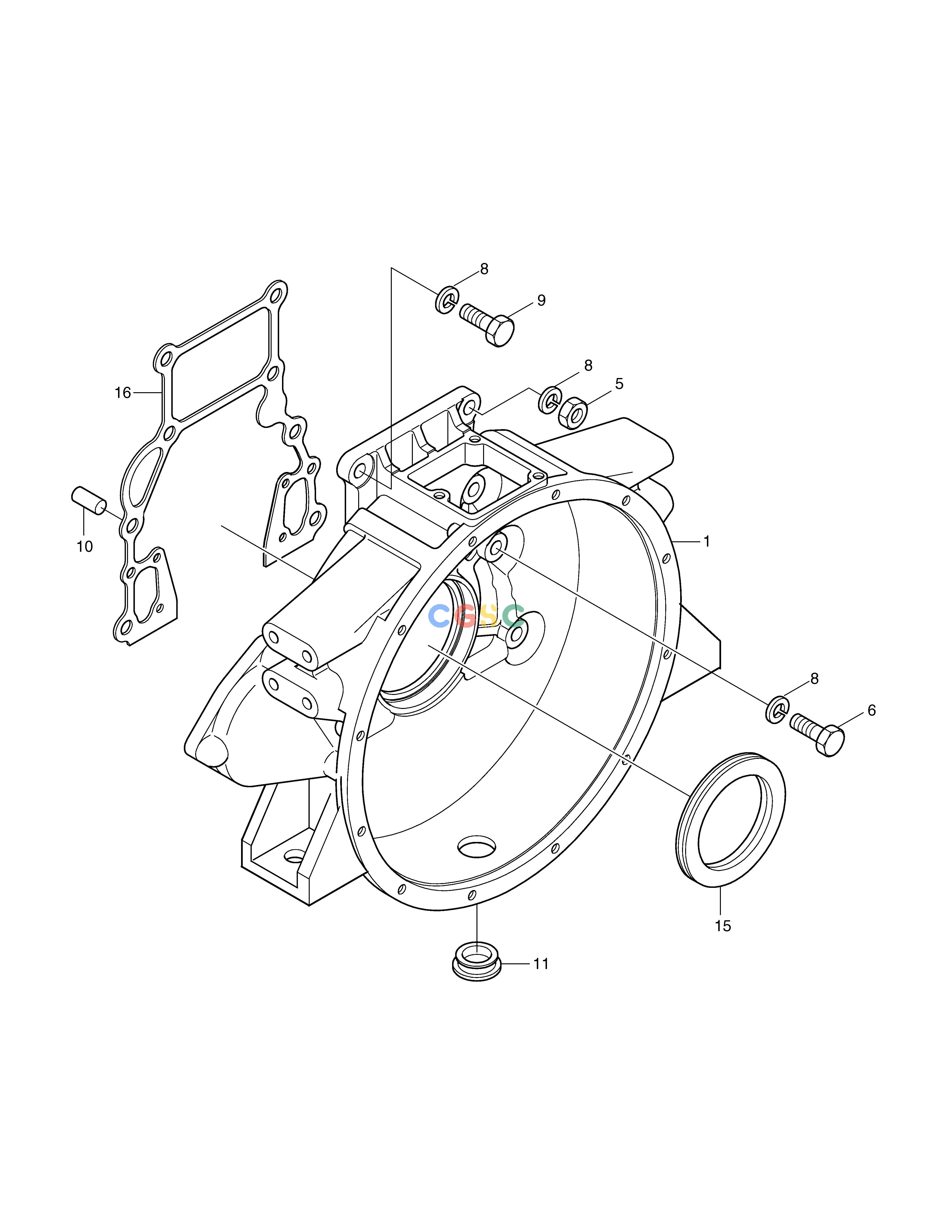 斗山零件查询FLYWHEEL HOUSING DD80 Doosan parts catalog online