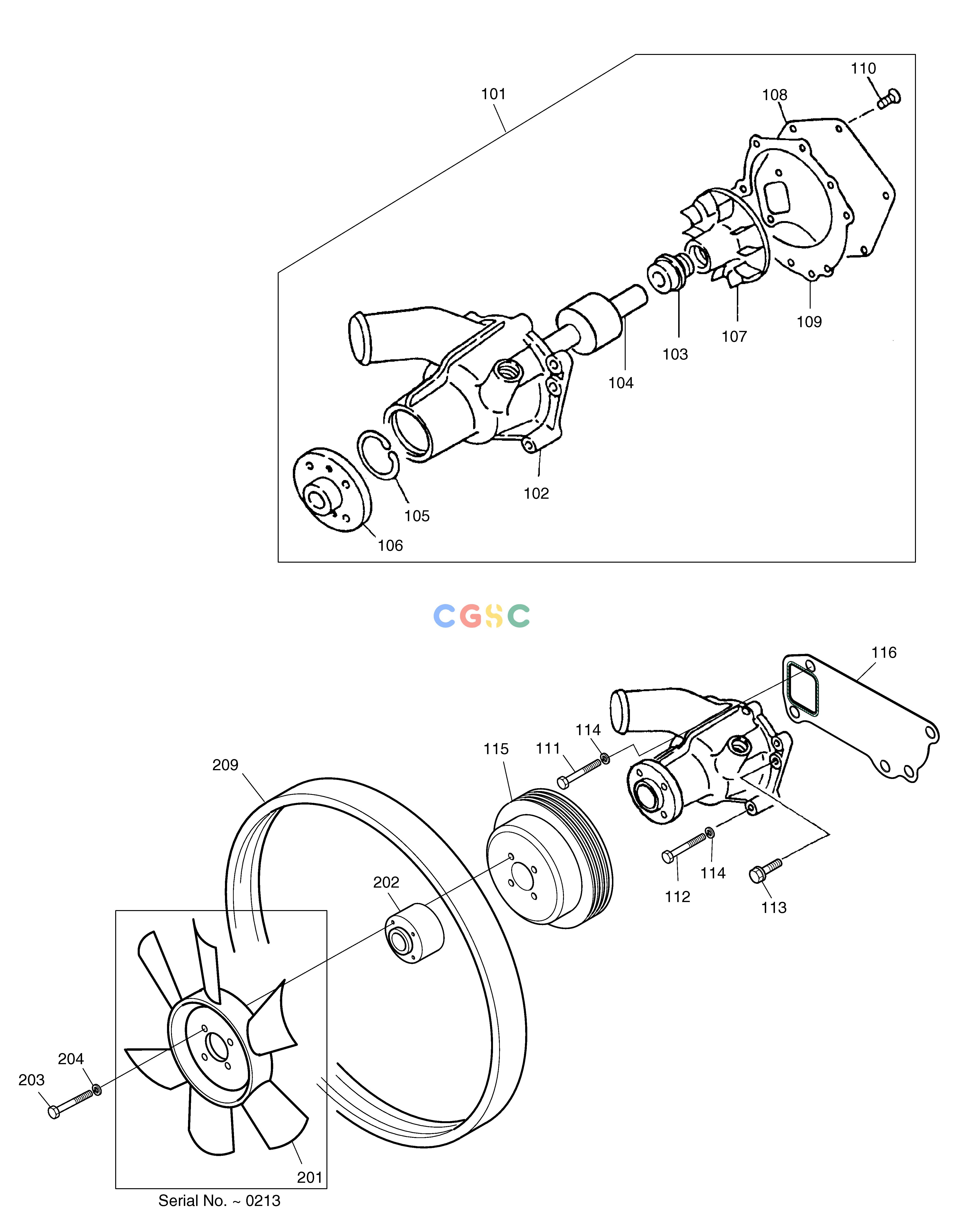 斗山零件查询WATER PUMP & COOLING FAN DD80 Doosan parts catalog online