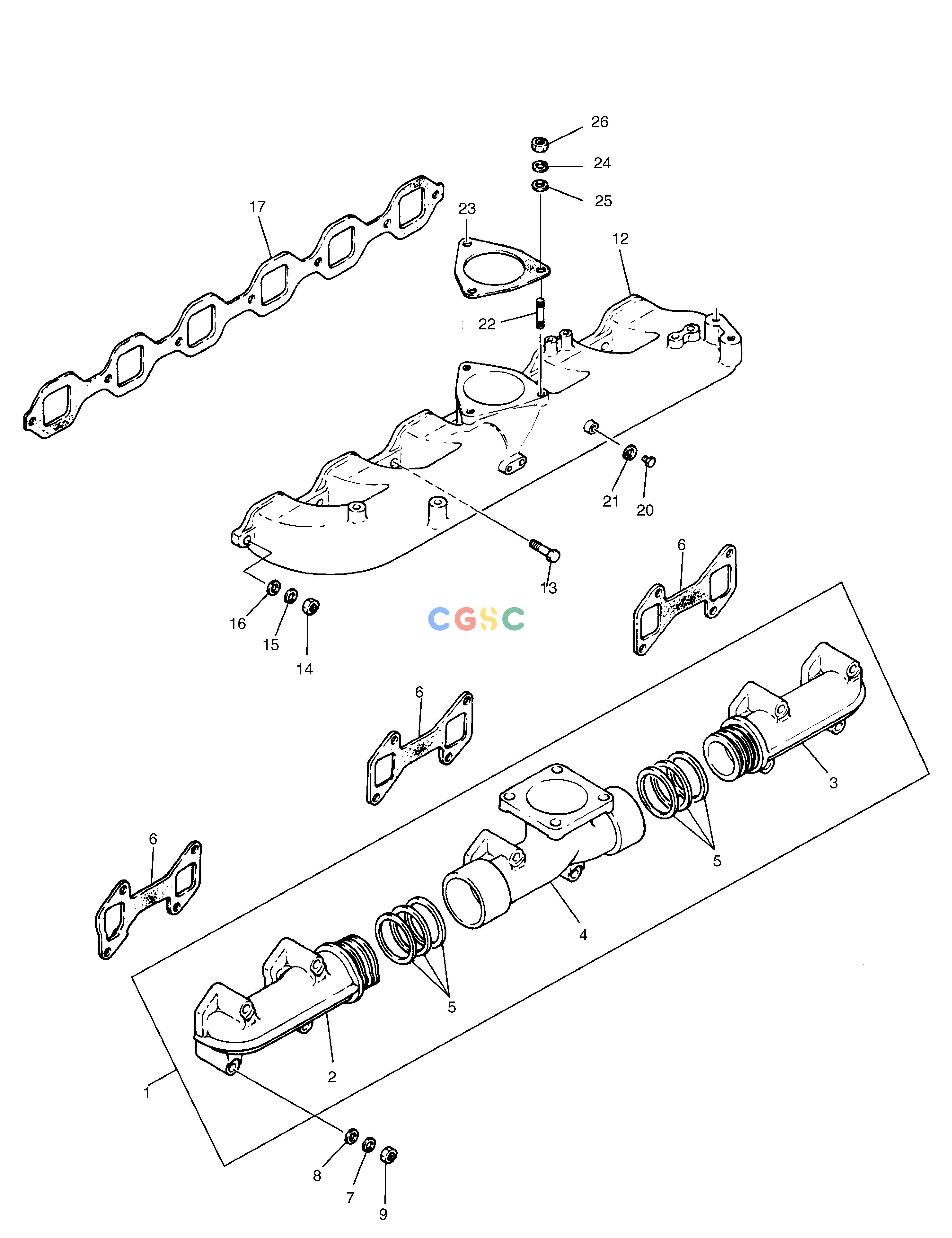 斗山零件查询INTAKE & EXHAUST MANIFOLD DD80 Doosan parts catalog online