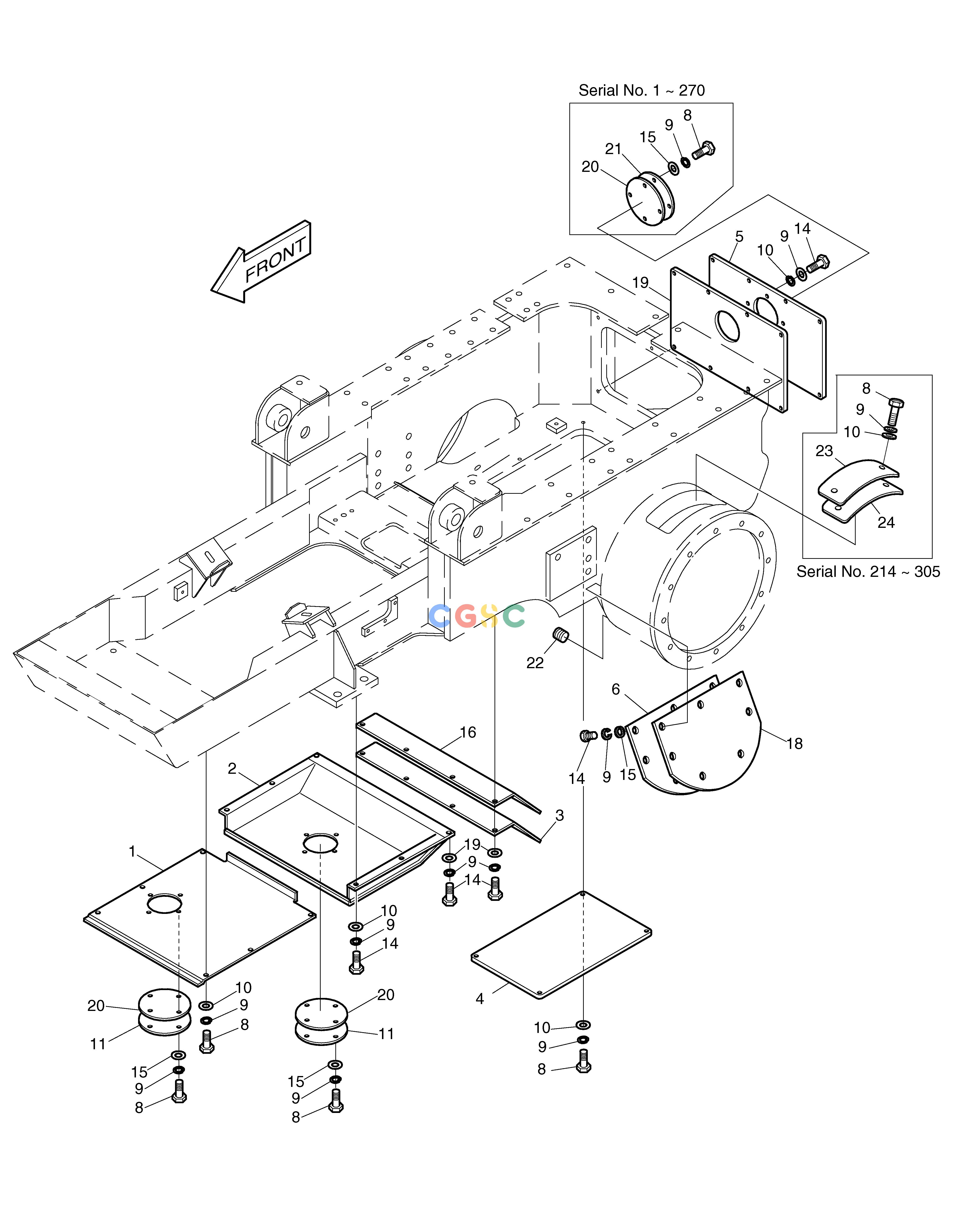 斗山零件查询UNDER COVER-TRACK 1800mm DD80 Doosan parts catalog online
