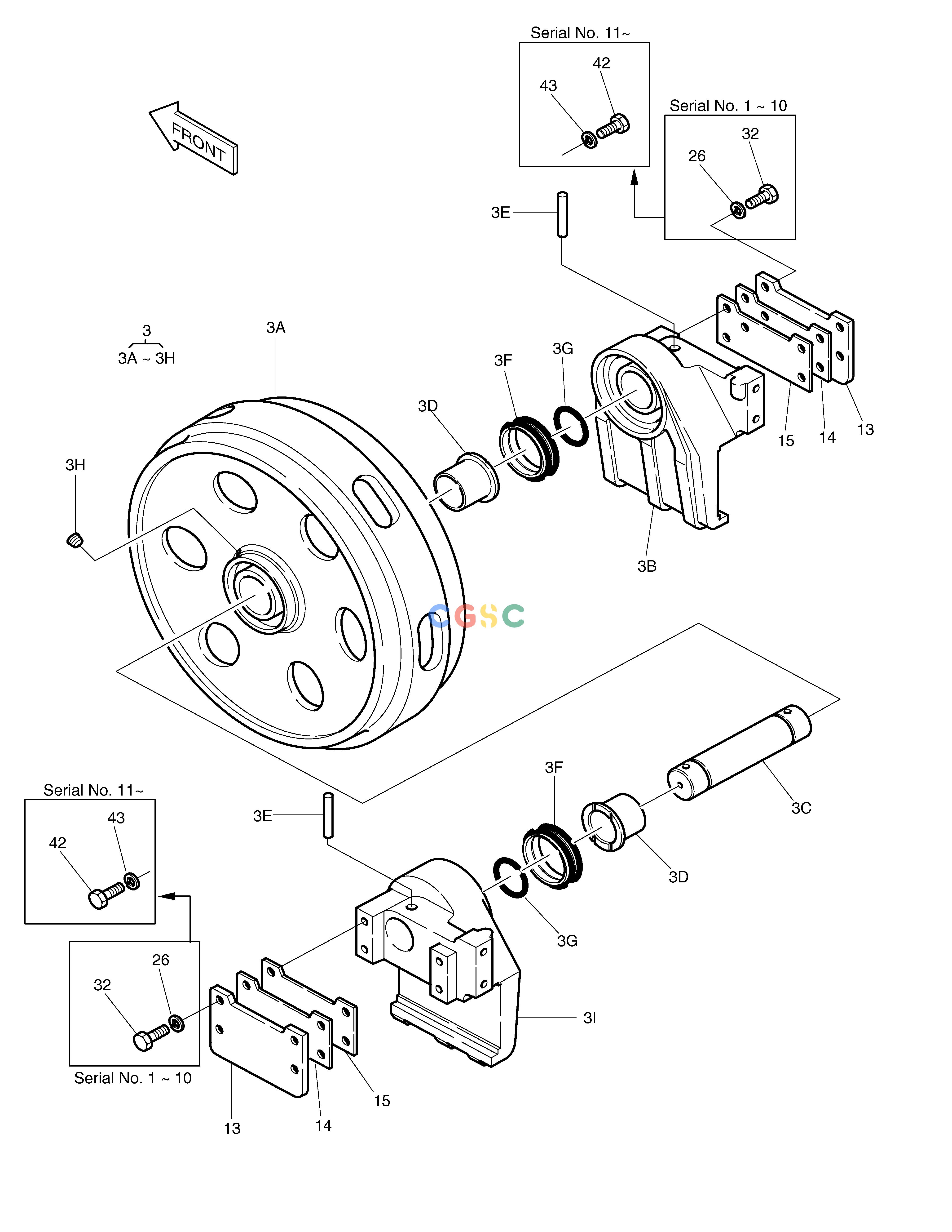 斗山零件查询IDLER ASS'Y DD80 Doosan parts catalog online