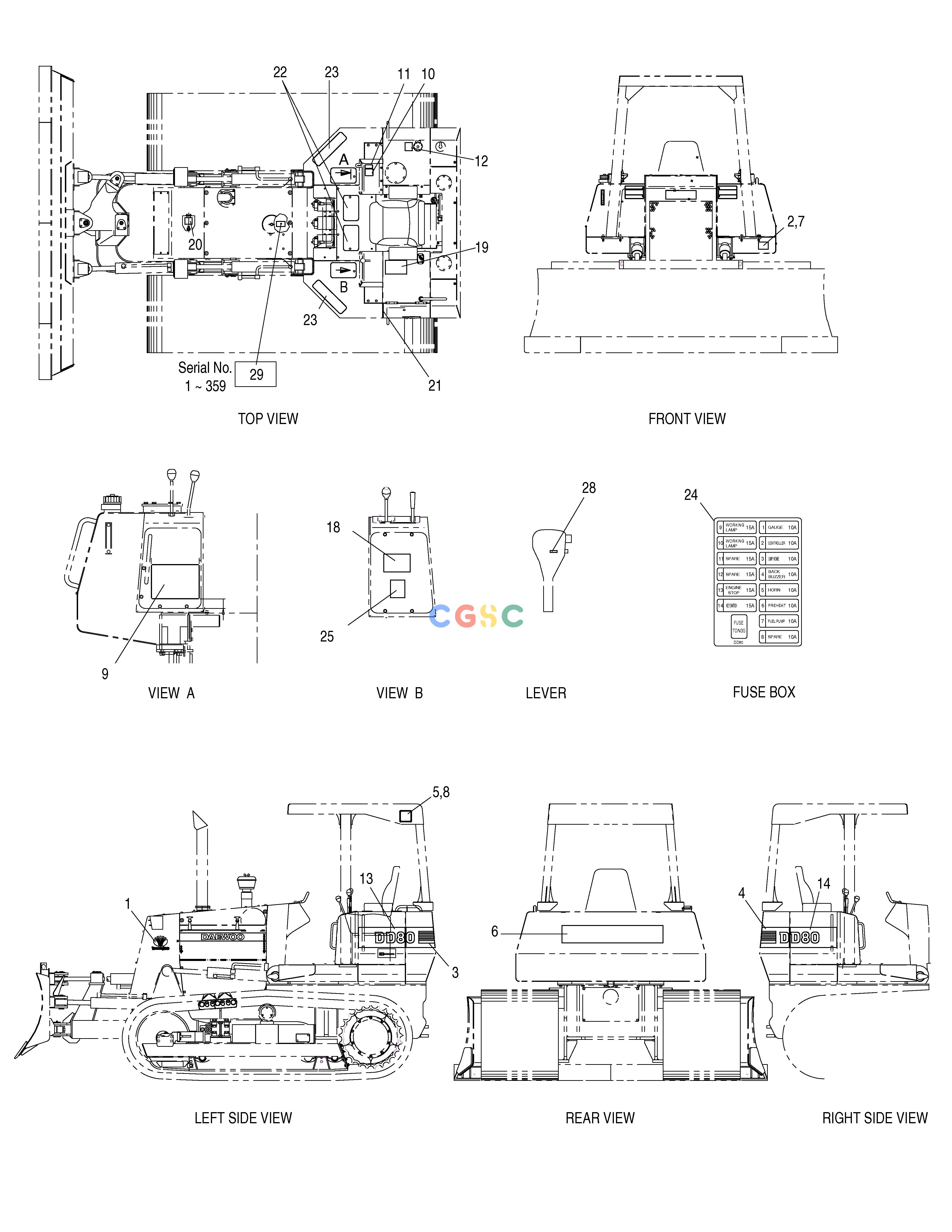 斗山零件查询NAME PLATE-ENGLISH(CANOPY) DD80 Doosan parts catalog online