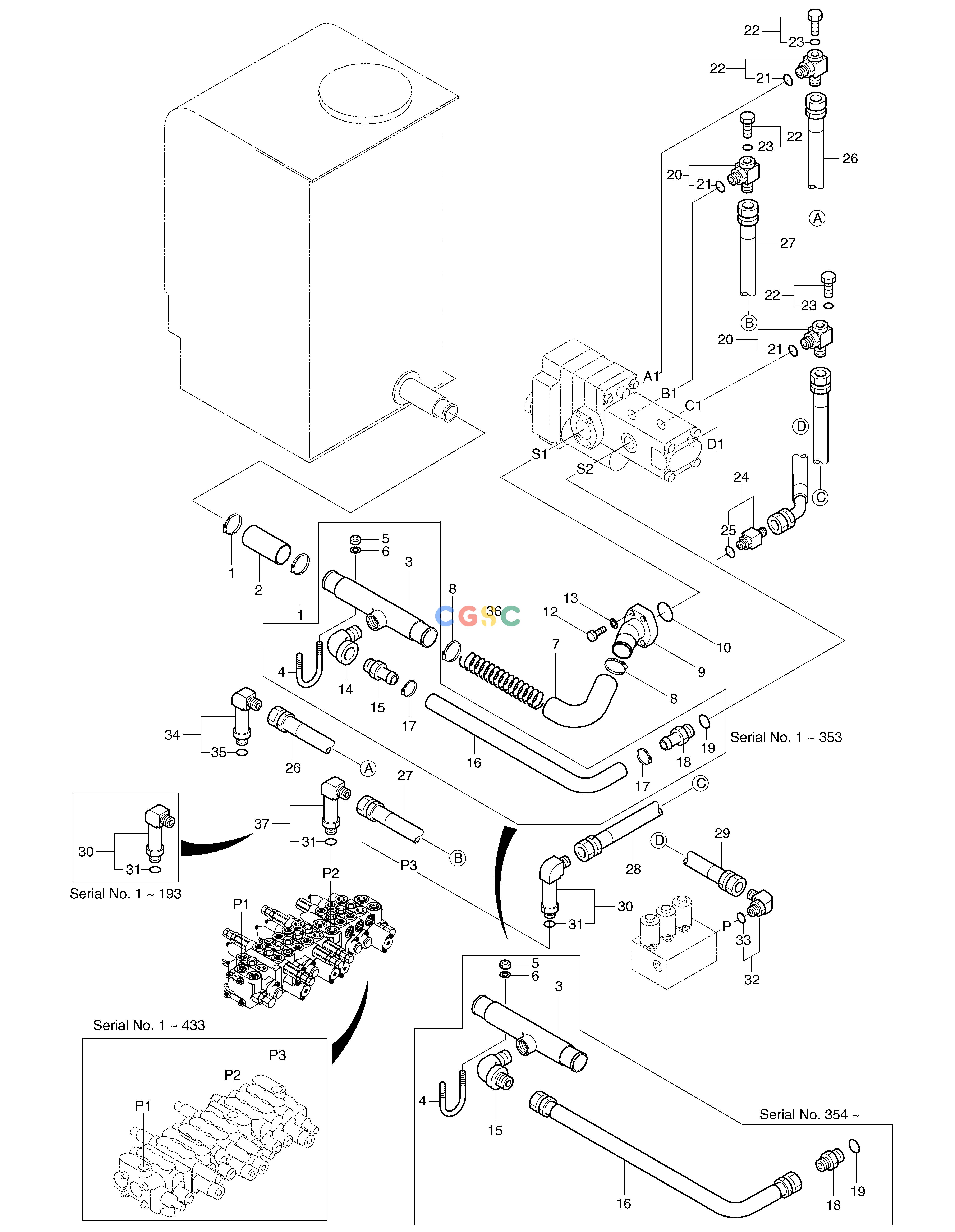 斗山零件查询HYDRAULIC PIPING(1) SOLAR 030 Doosan parts catalog online