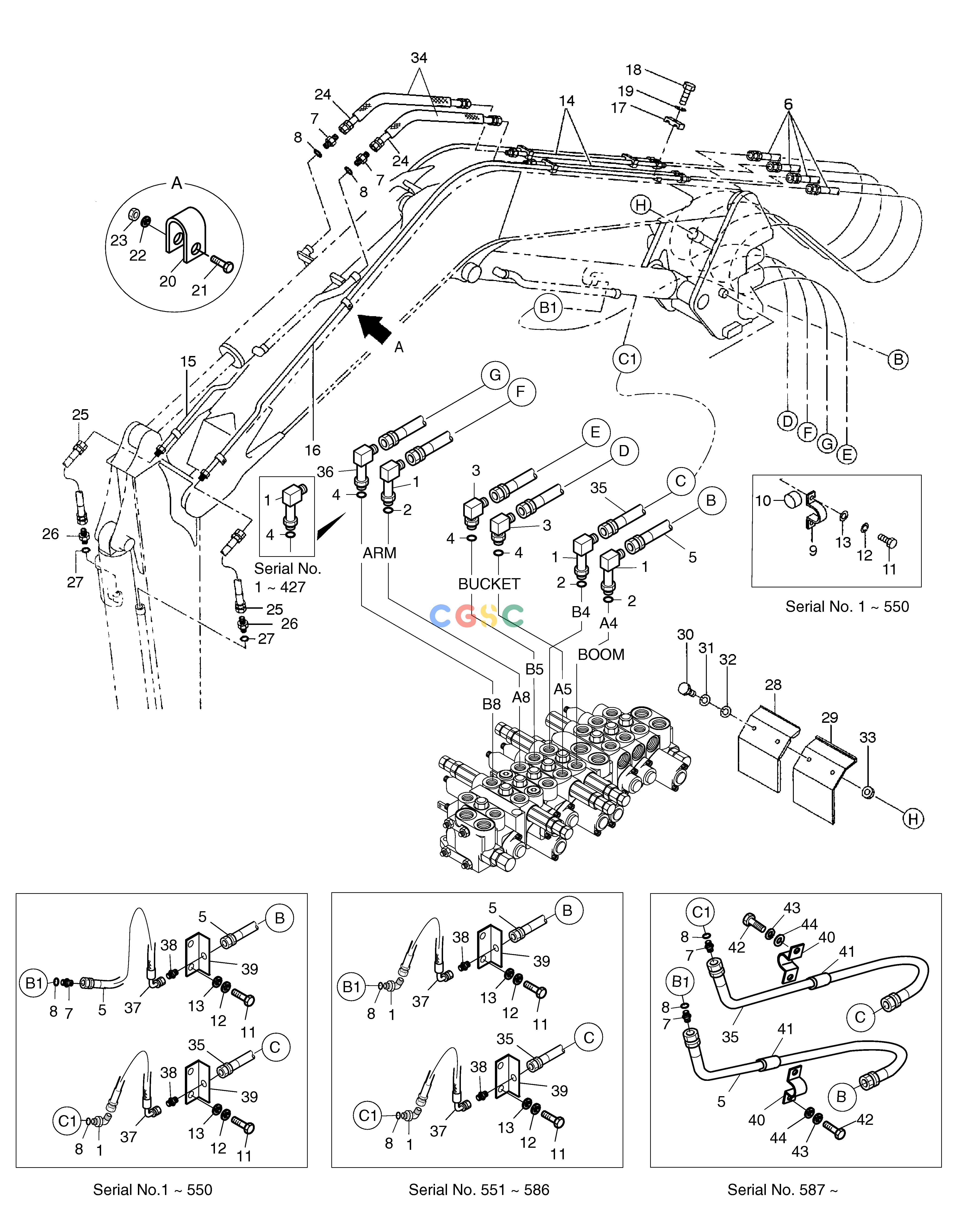 斗山零件查询FRONT PIPING SOLAR 030 Doosan parts catalog online