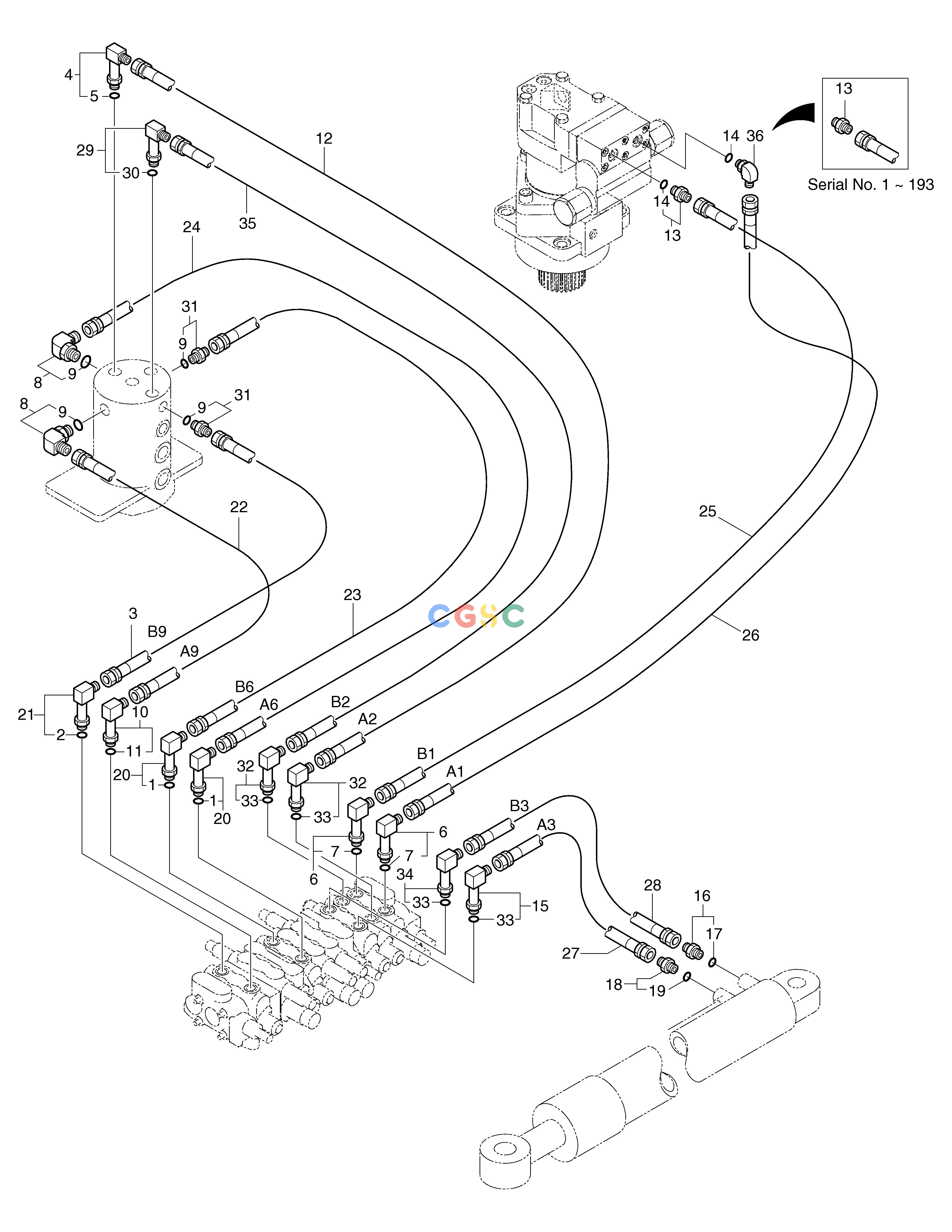 斗山零件查询HYDRAULIC PIPING(3) SOLAR 030 Doosan parts catalog online