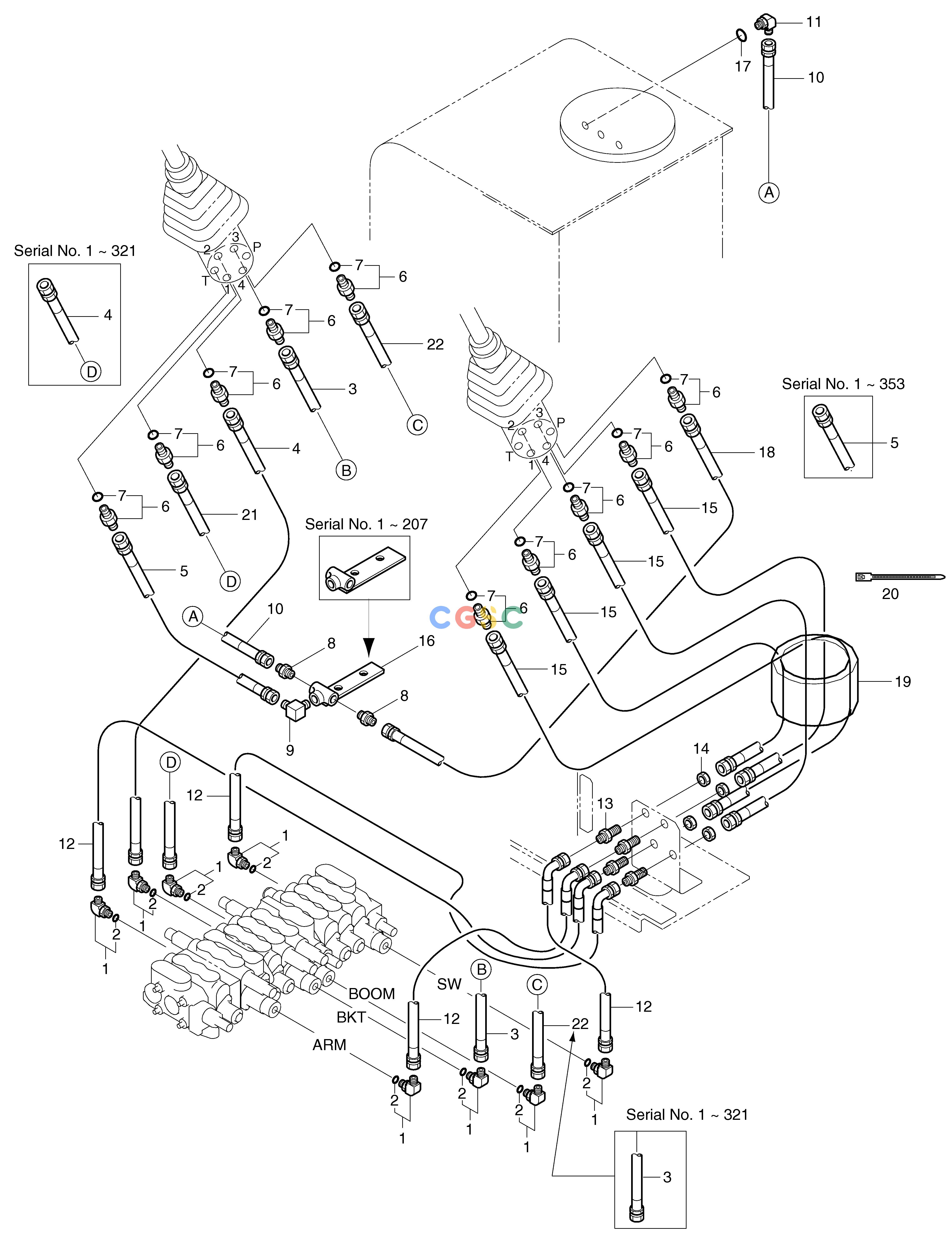 斗山零件查询HYDRAULIC PIPING(5) SOLAR 030 Doosan parts catalog online