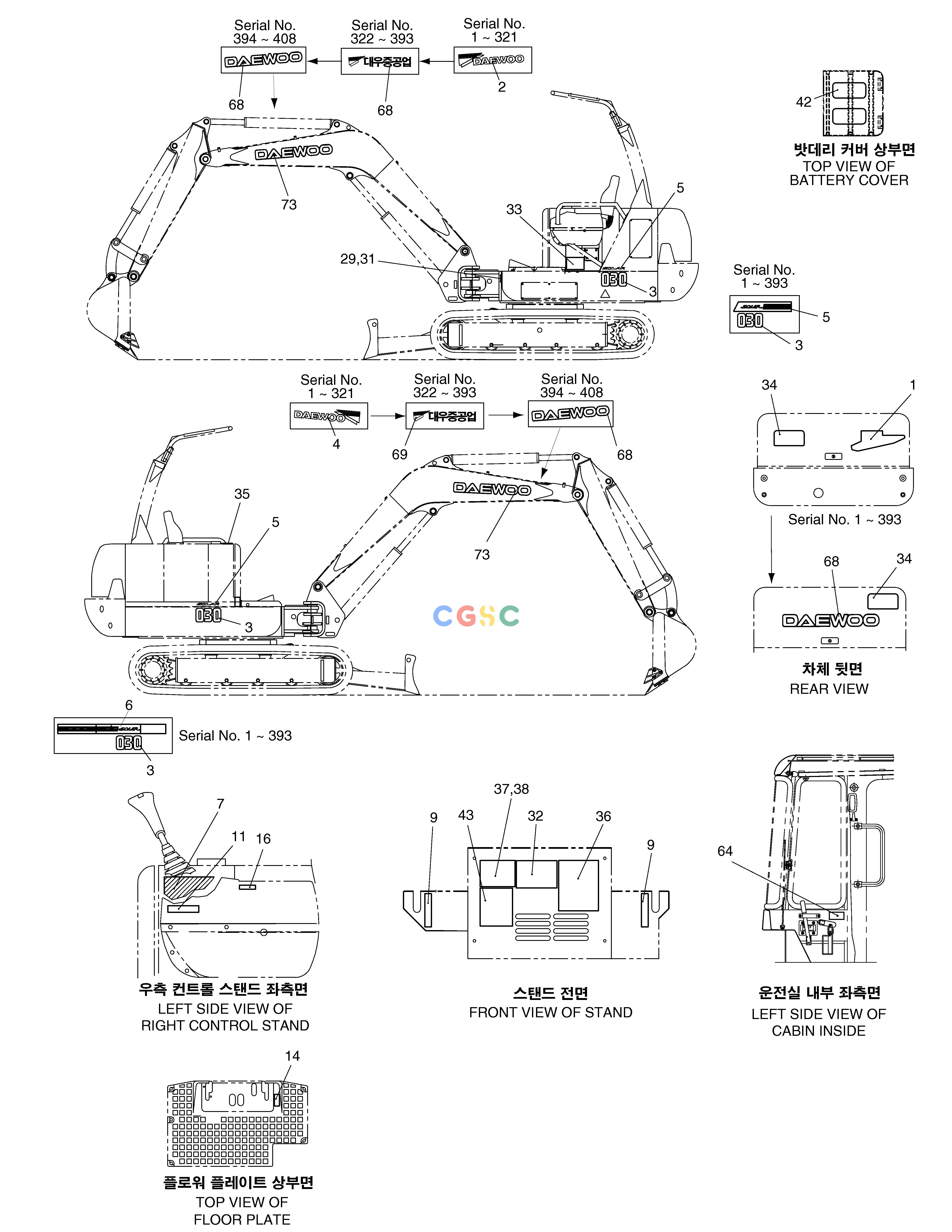 斗山零件查询NAME PLATE-KOREAN SOLAR 030 Doosan parts catalog online