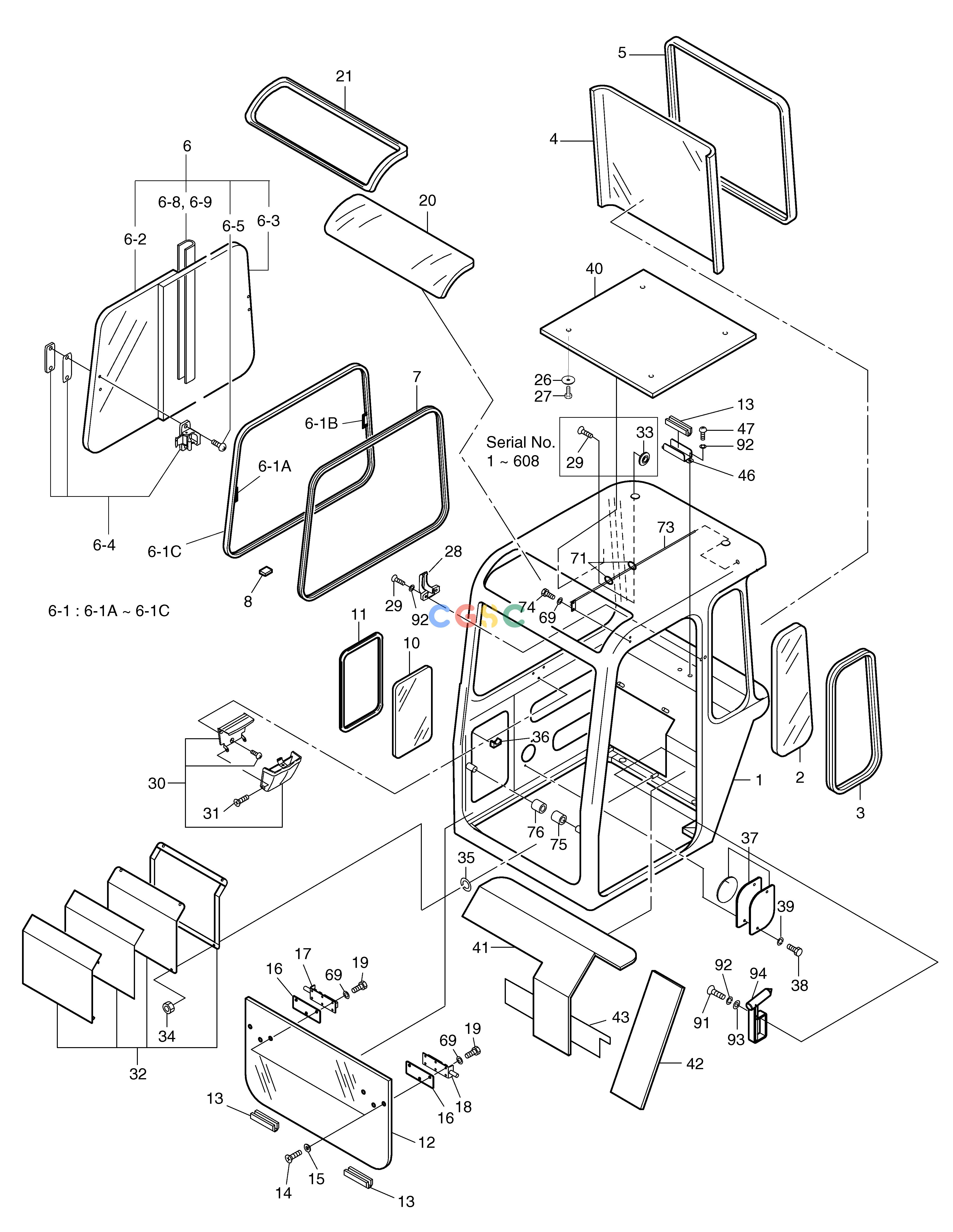斗山零件查询CABIN(1) SOLAR 030 Doosan parts catalog online