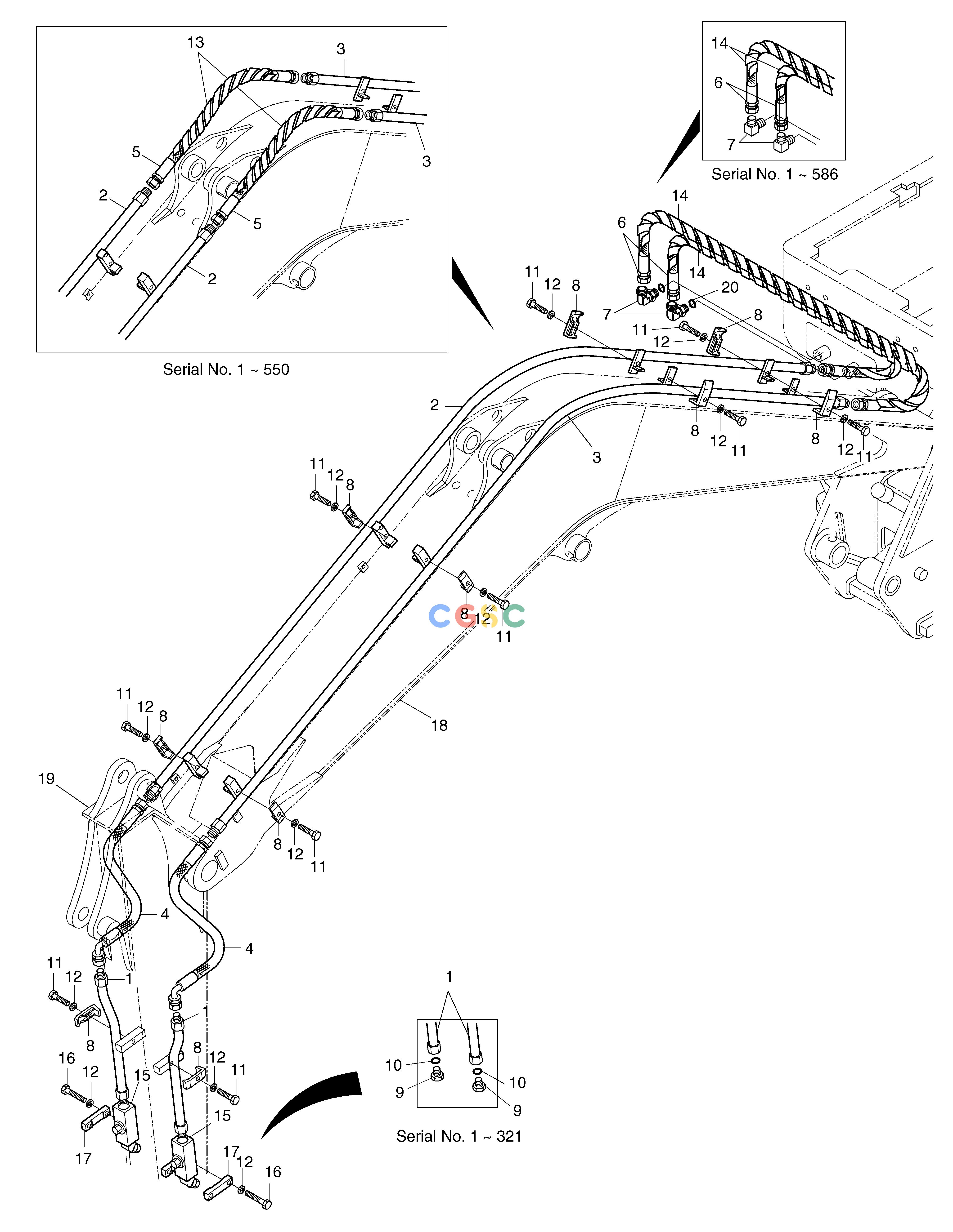 斗山零件查询BREAKER PIPING-ONE WAY SOLAR 030 Doosan parts catalog online