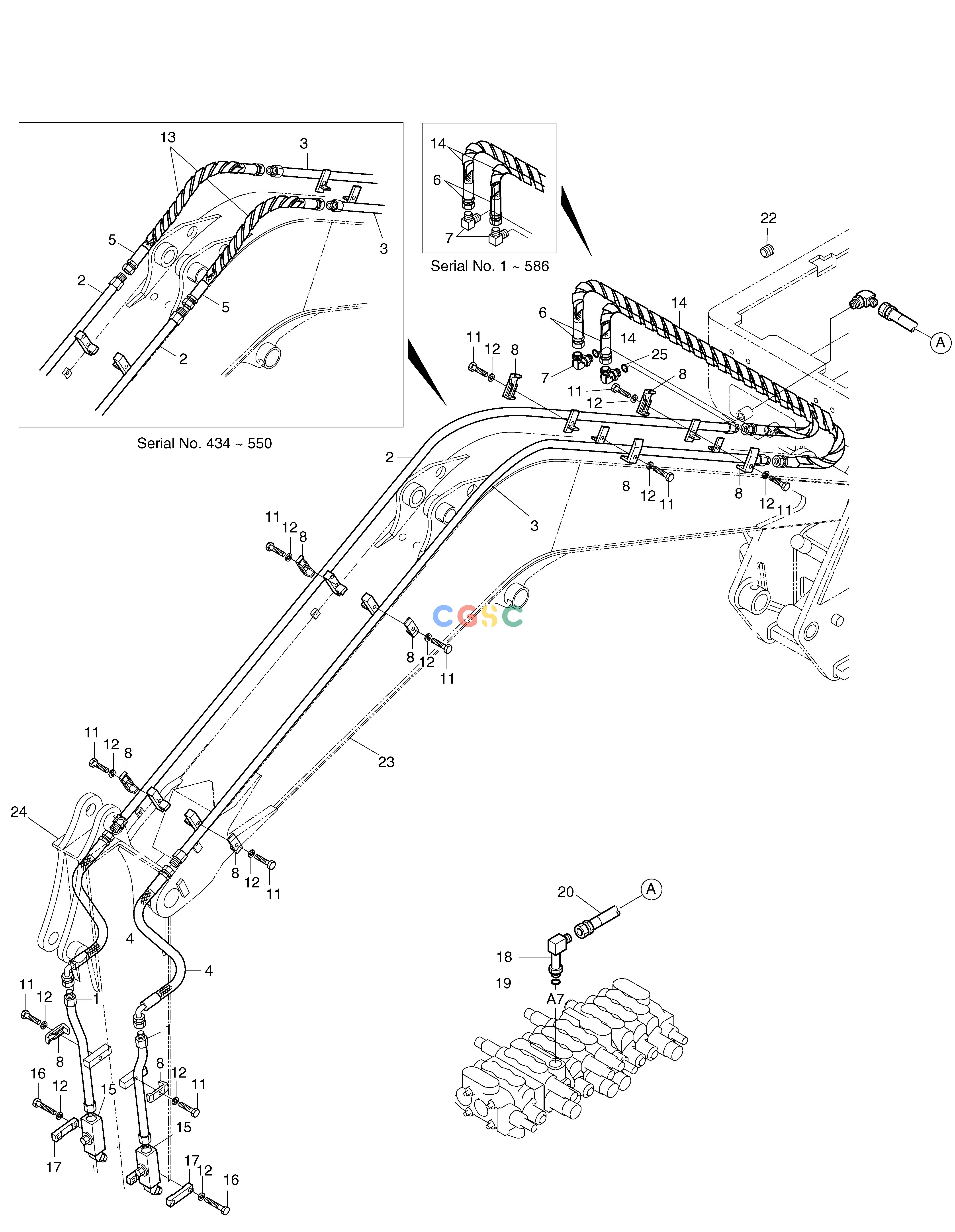 斗山零件查询BREAKER PIPING-TWO WAY SOLAR 030 Doosan parts catalog online
