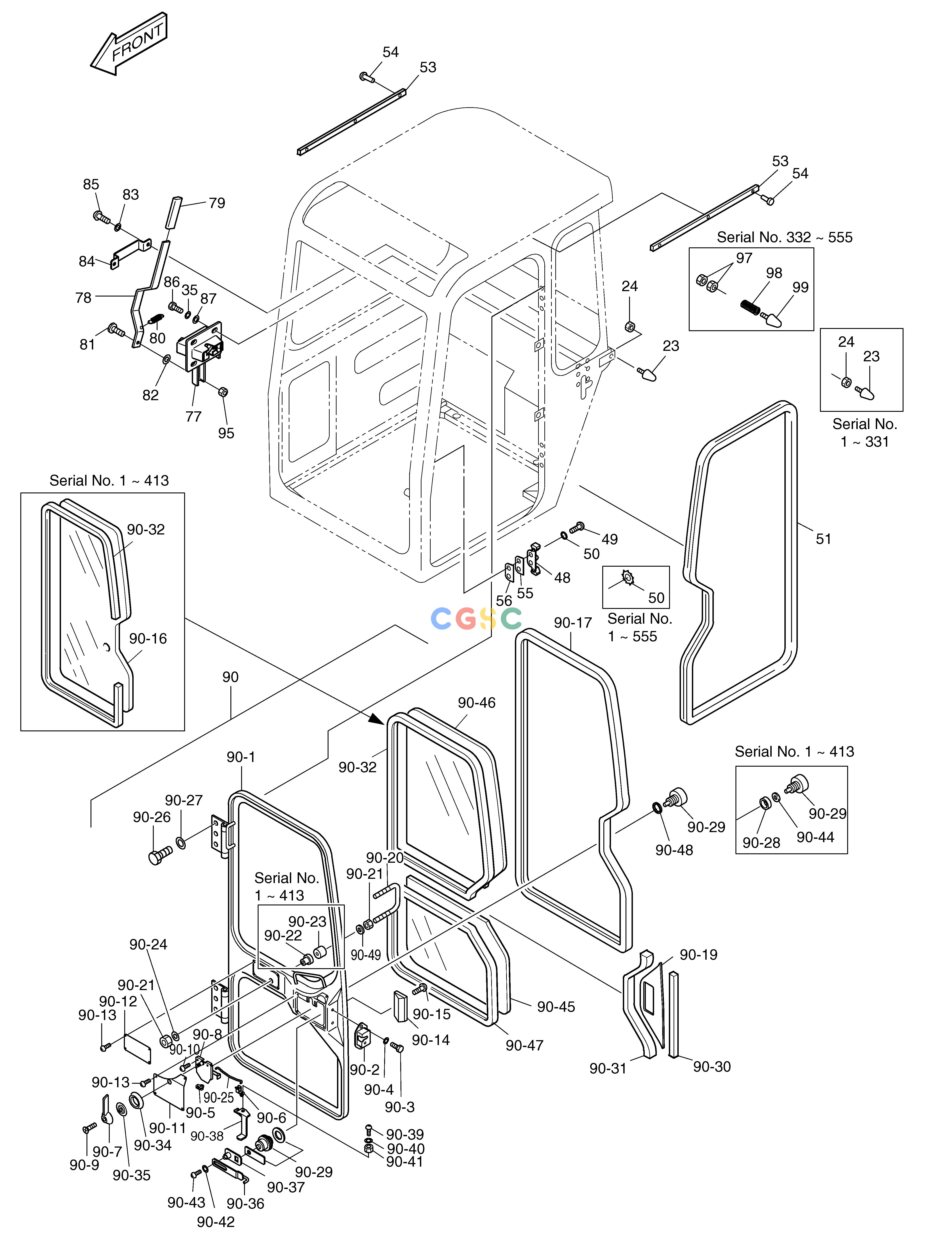 斗山零件查询CABIN(3)-OPTION SOLAR 030 Doosan parts catalog online