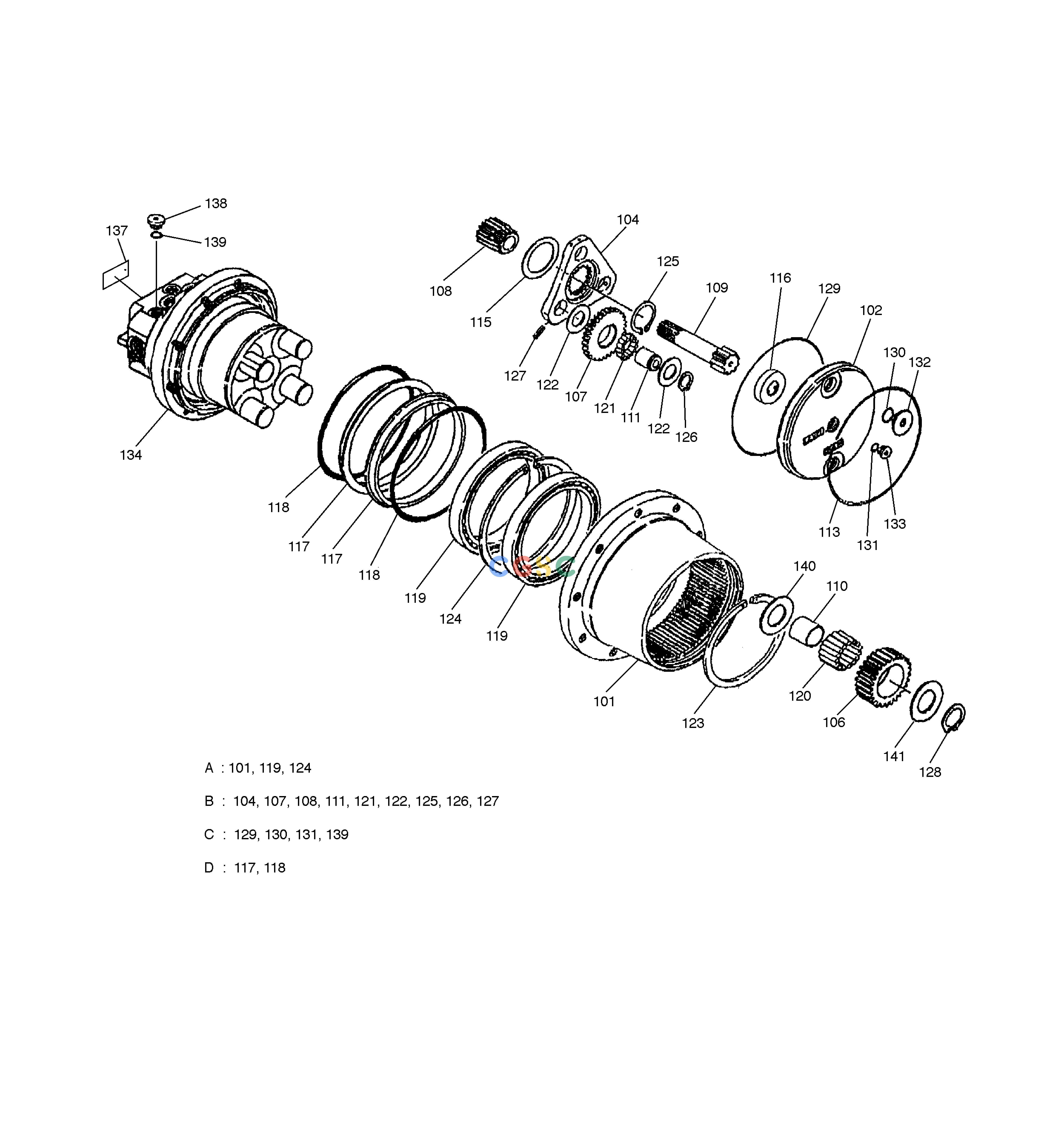 斗山零件查询TRAVEL REDUCTION GEAR SOLAR 030 Doosan parts catalog online