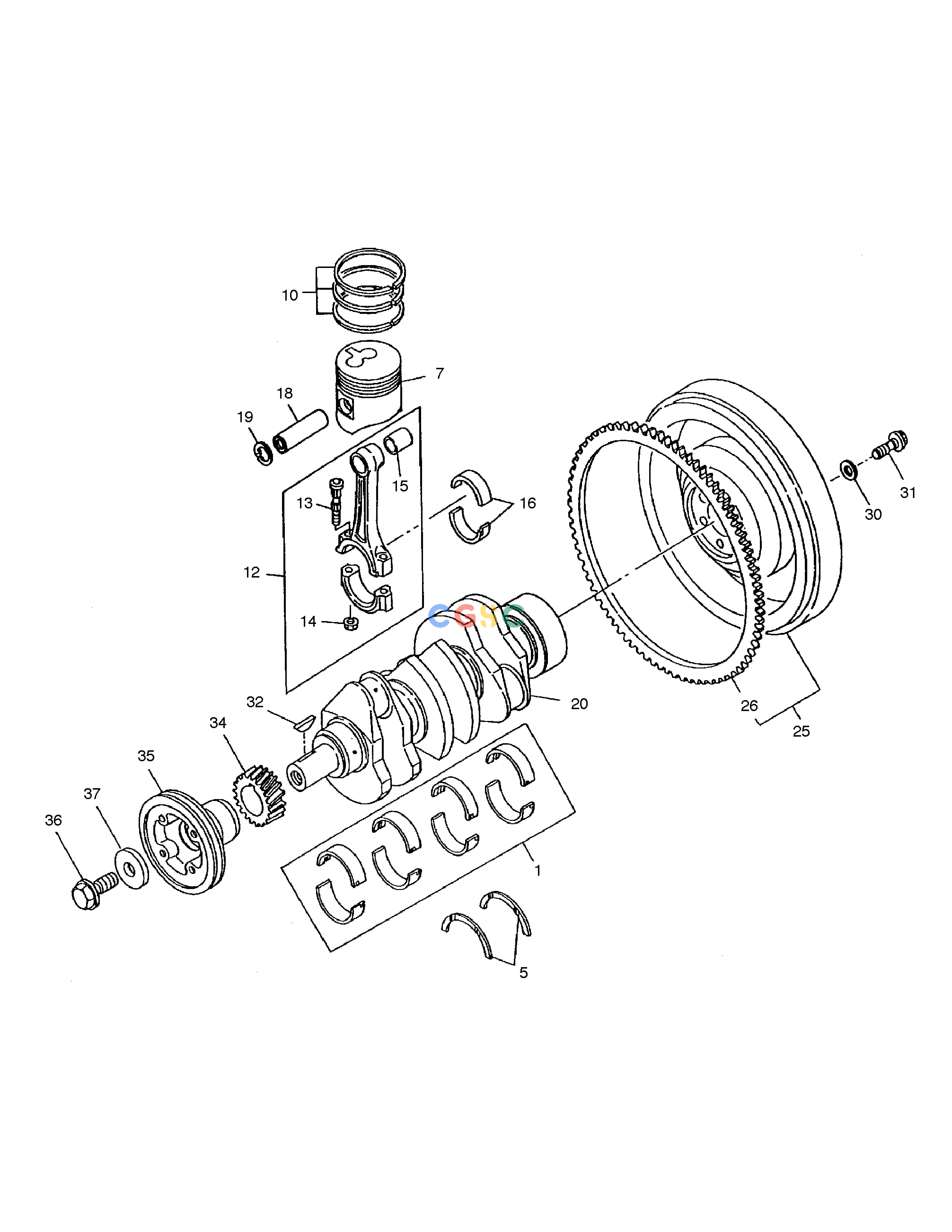 斗山零件查询PISTON & CRANK SHAFT ASS'Y SOLAR 035 Doosan parts catalog online