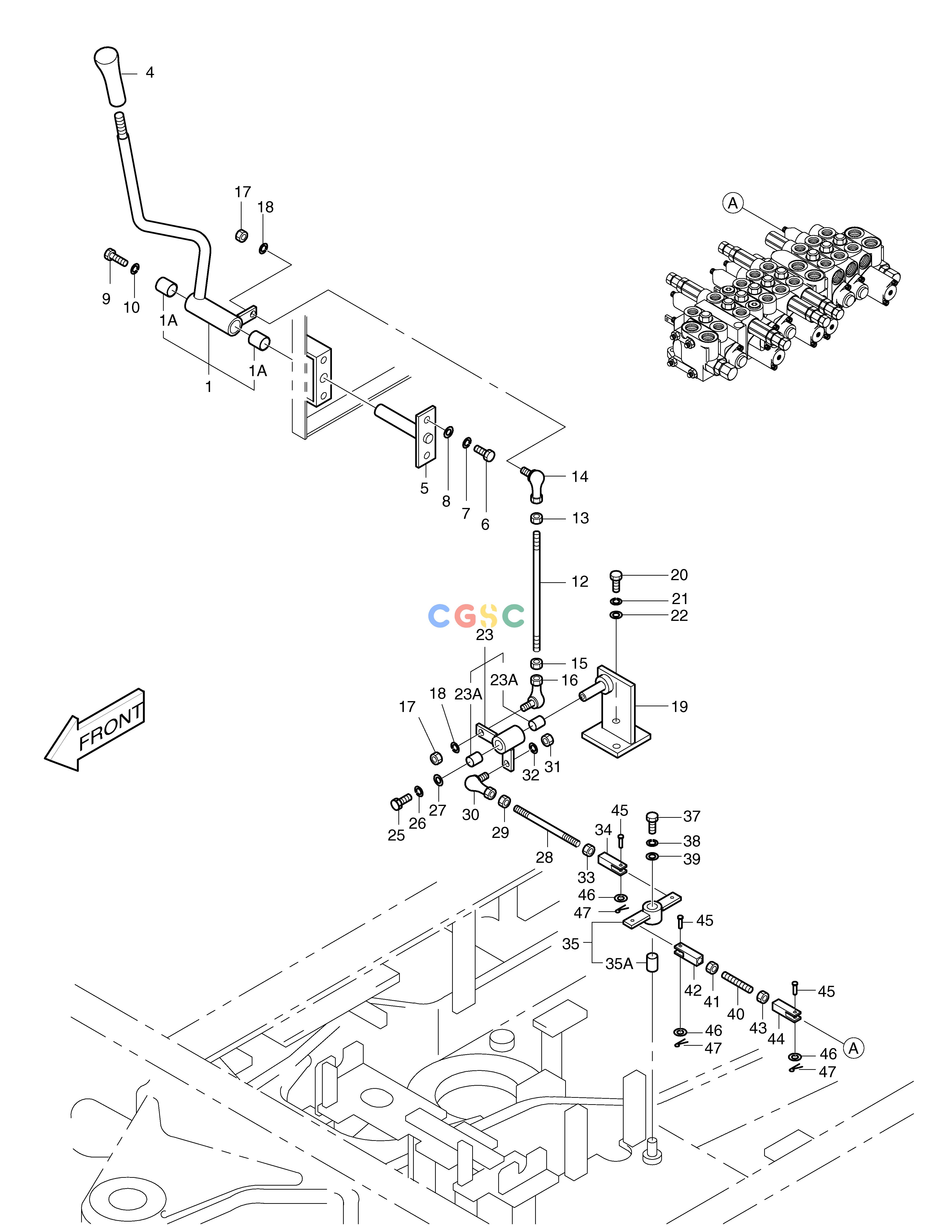 斗山零件查询CONTROL LEVER-DOZER SOLAR 035 Doosan parts catalog online