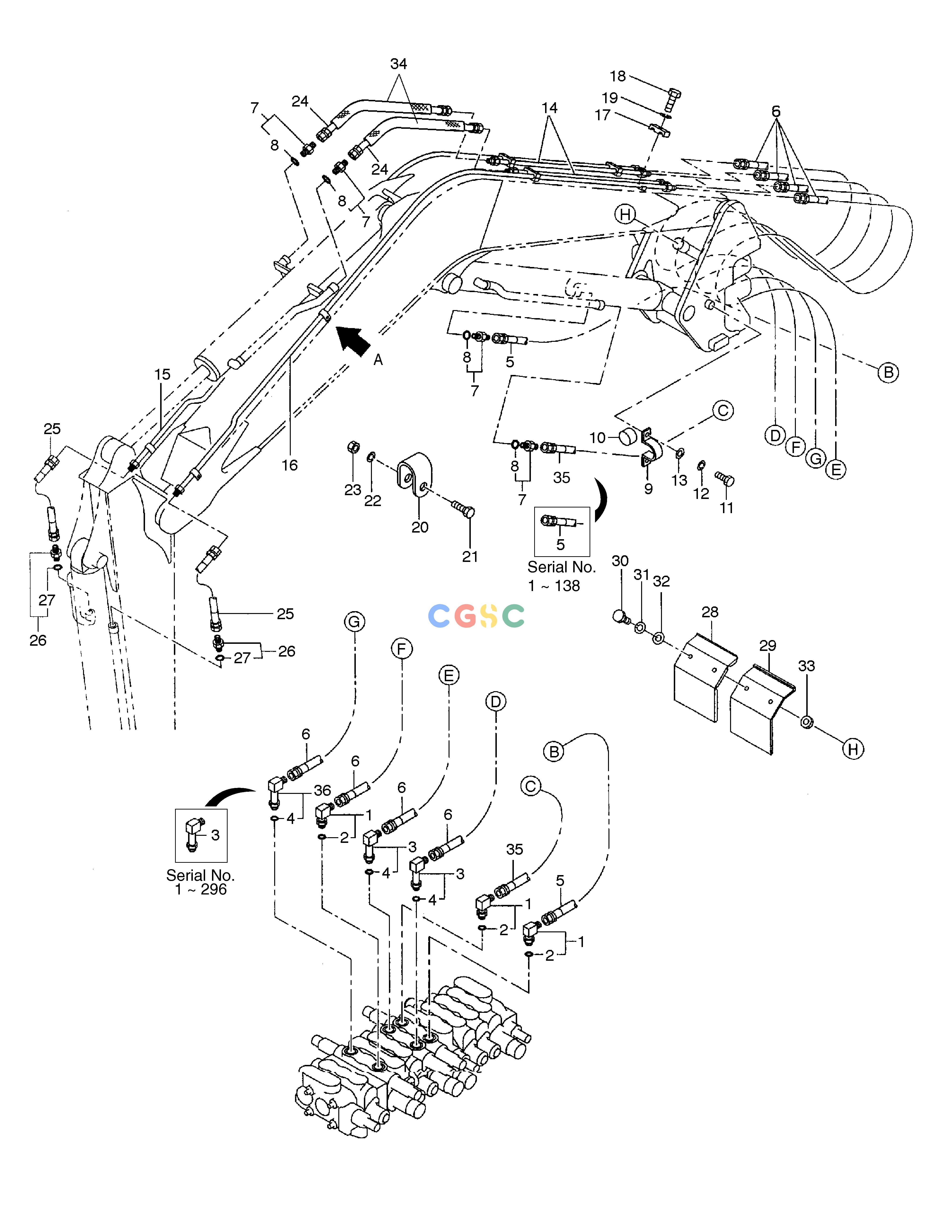 斗山零件查询WORK EQUIPMENT PIPING SOLAR 035 Doosan parts catalog online
