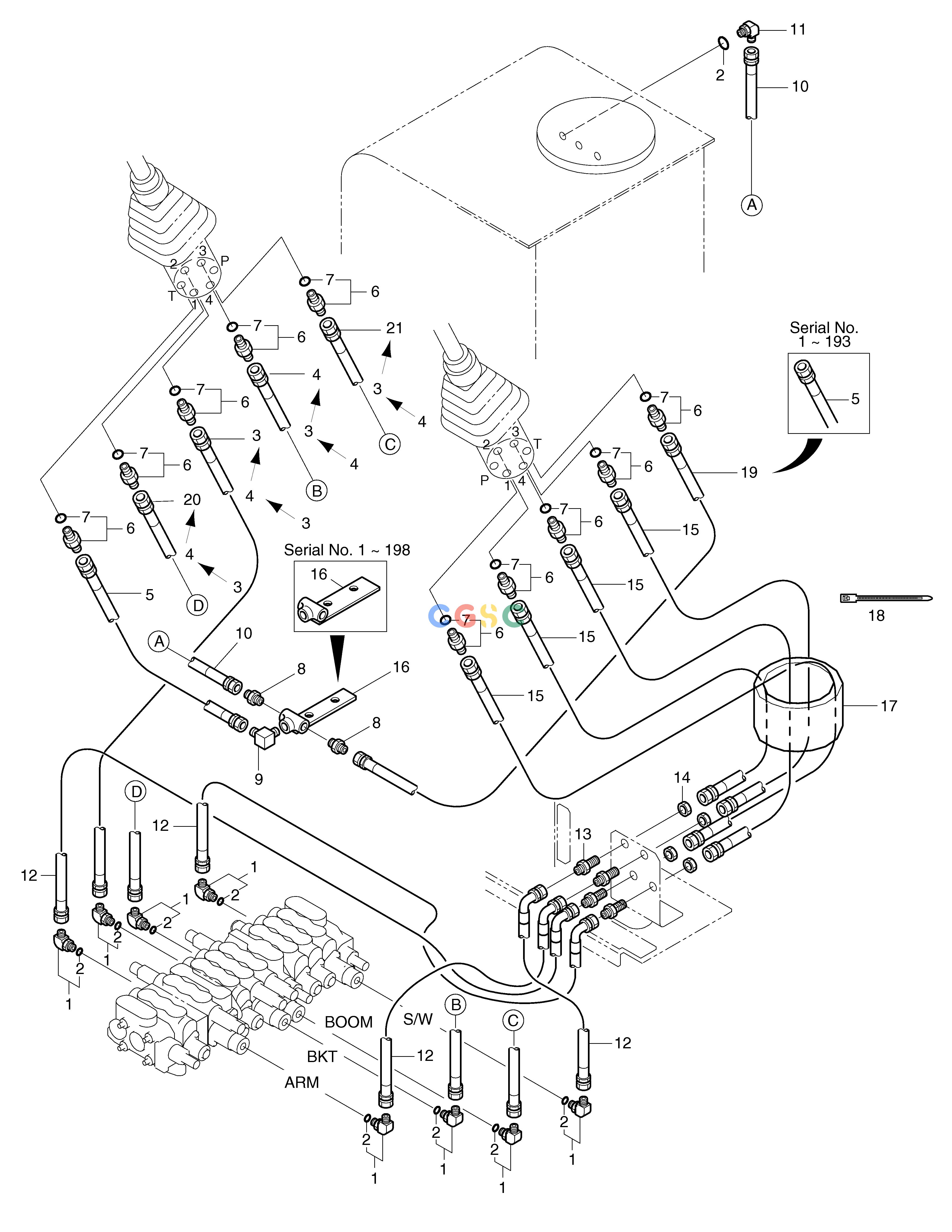 斗山零件查询HYDRAULIC PIPING(5) SOLAR 035 Doosan parts catalog online