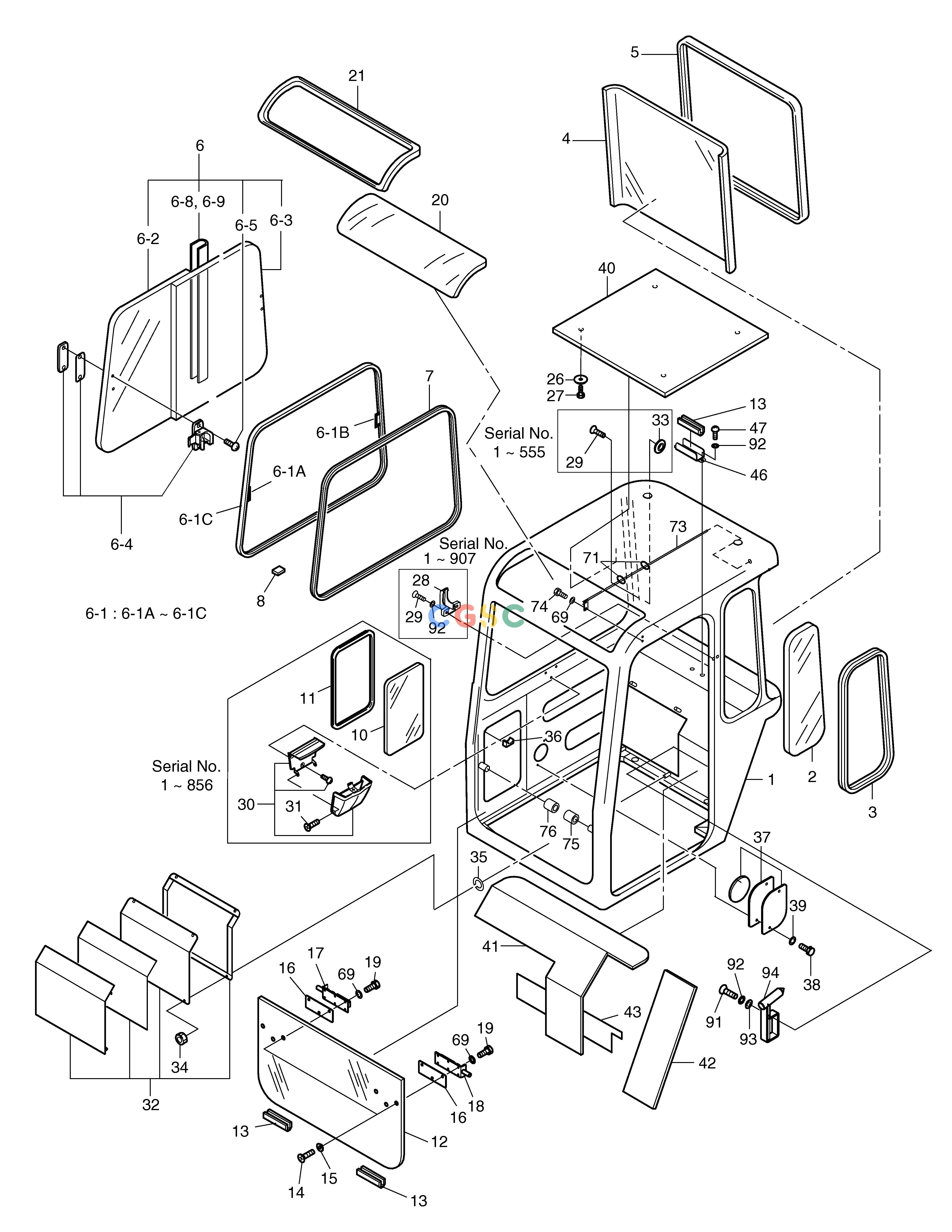 斗山零件查询CABIN(1) SOLAR 035 Doosan parts catalog online