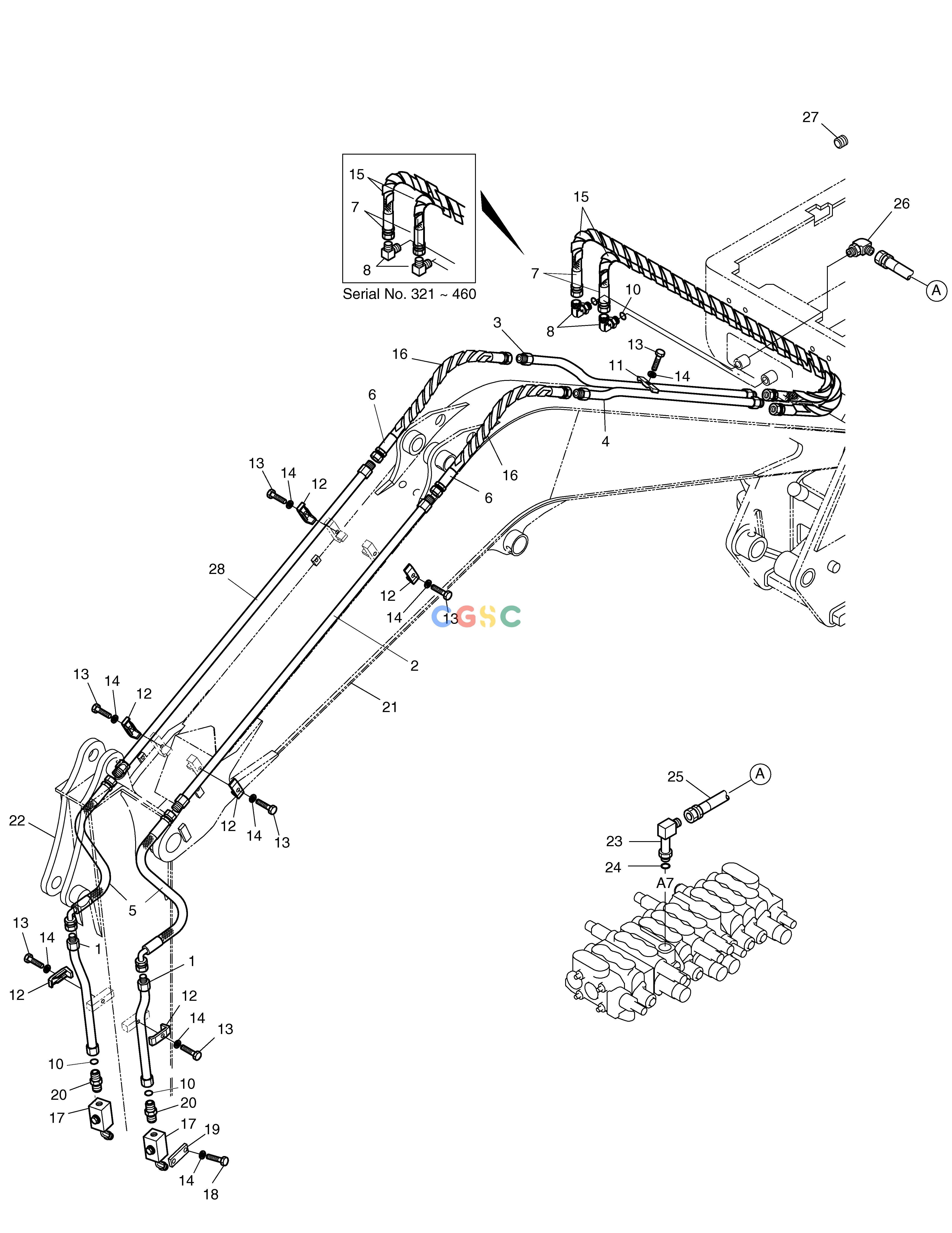 斗山零件查询BREAKER PIPING-TWO WAY SOLAR 035 Doosan parts catalog online