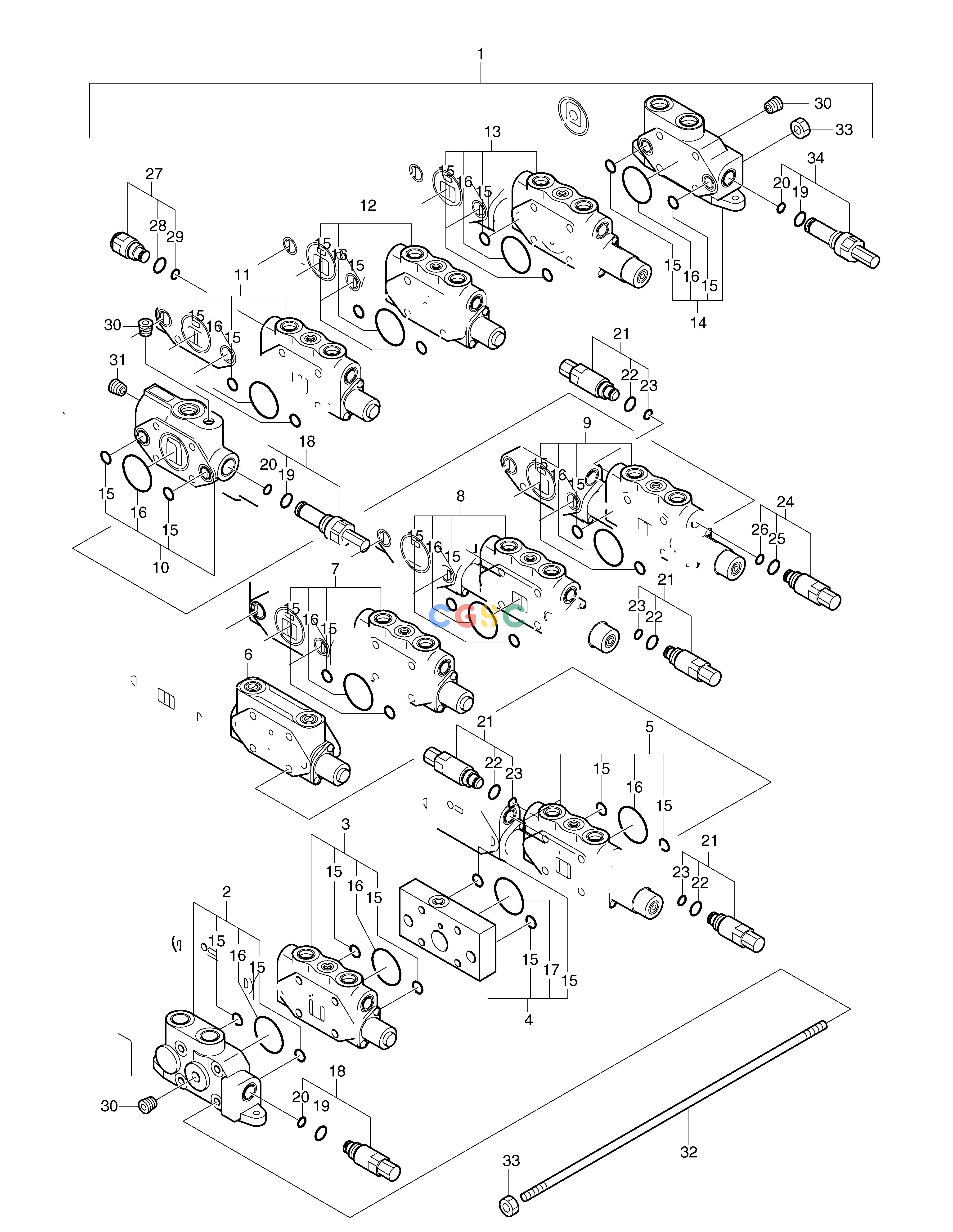 斗山零件查询CONTROL VALVE(1) SOLAR 035 Doosan parts catalog online