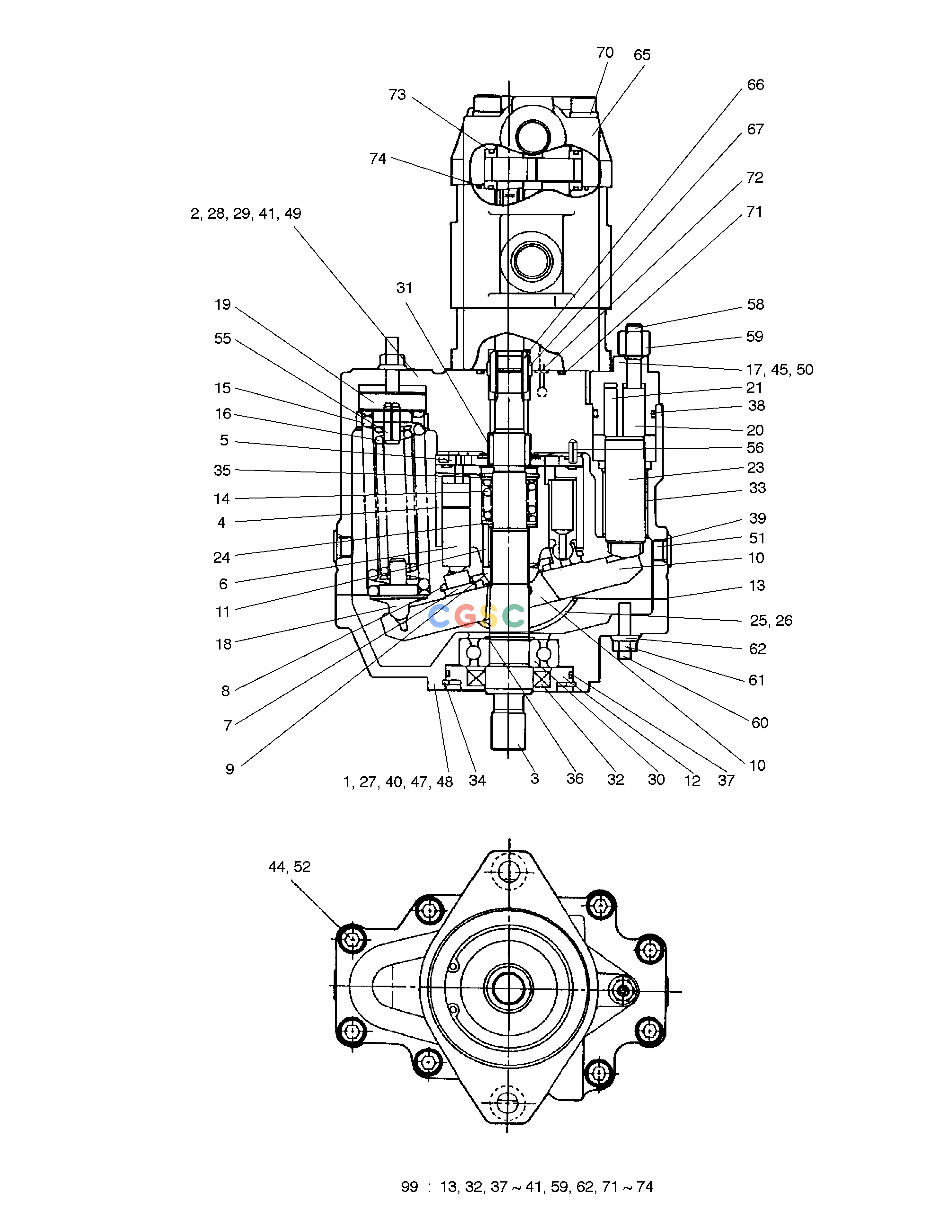 斗山零件查询MAIN PUMP SOLAR 035 Doosan parts catalog online