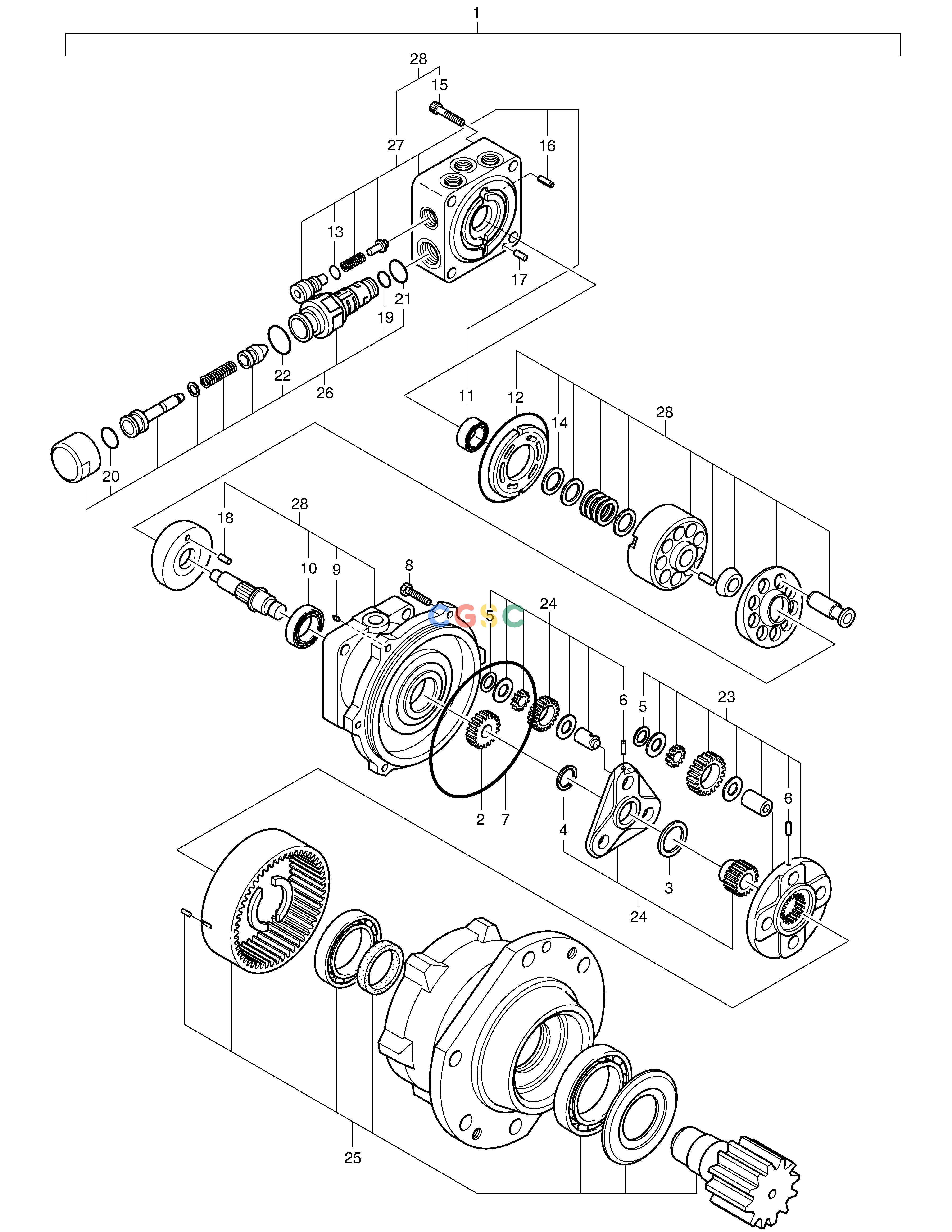 斗山零件查询SWING MOTOR SOLAR 035 Doosan parts catalog online
