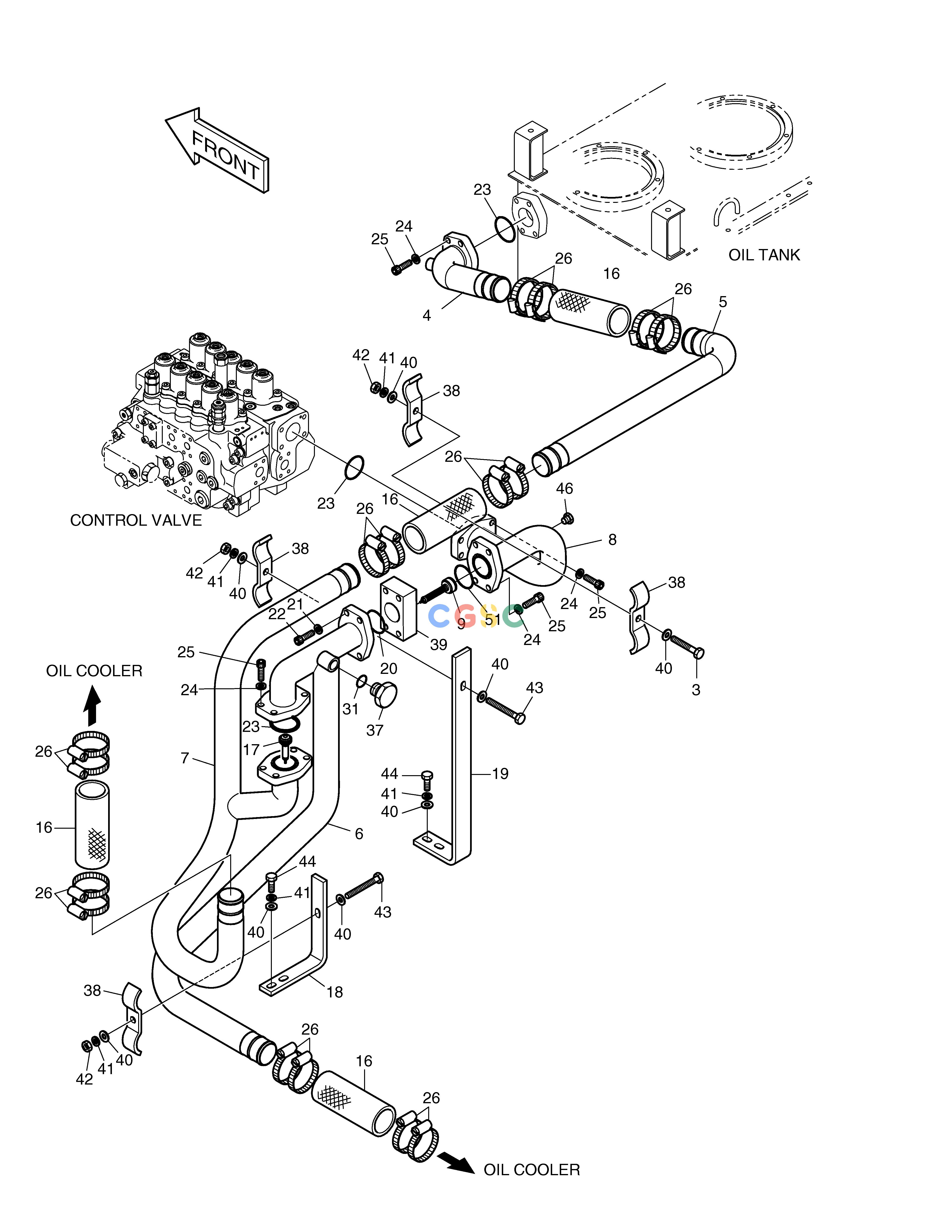 斗山零件查询OIL COOLER PIPING(1-1) SOLAR 290LC-V Doosan parts catalog online