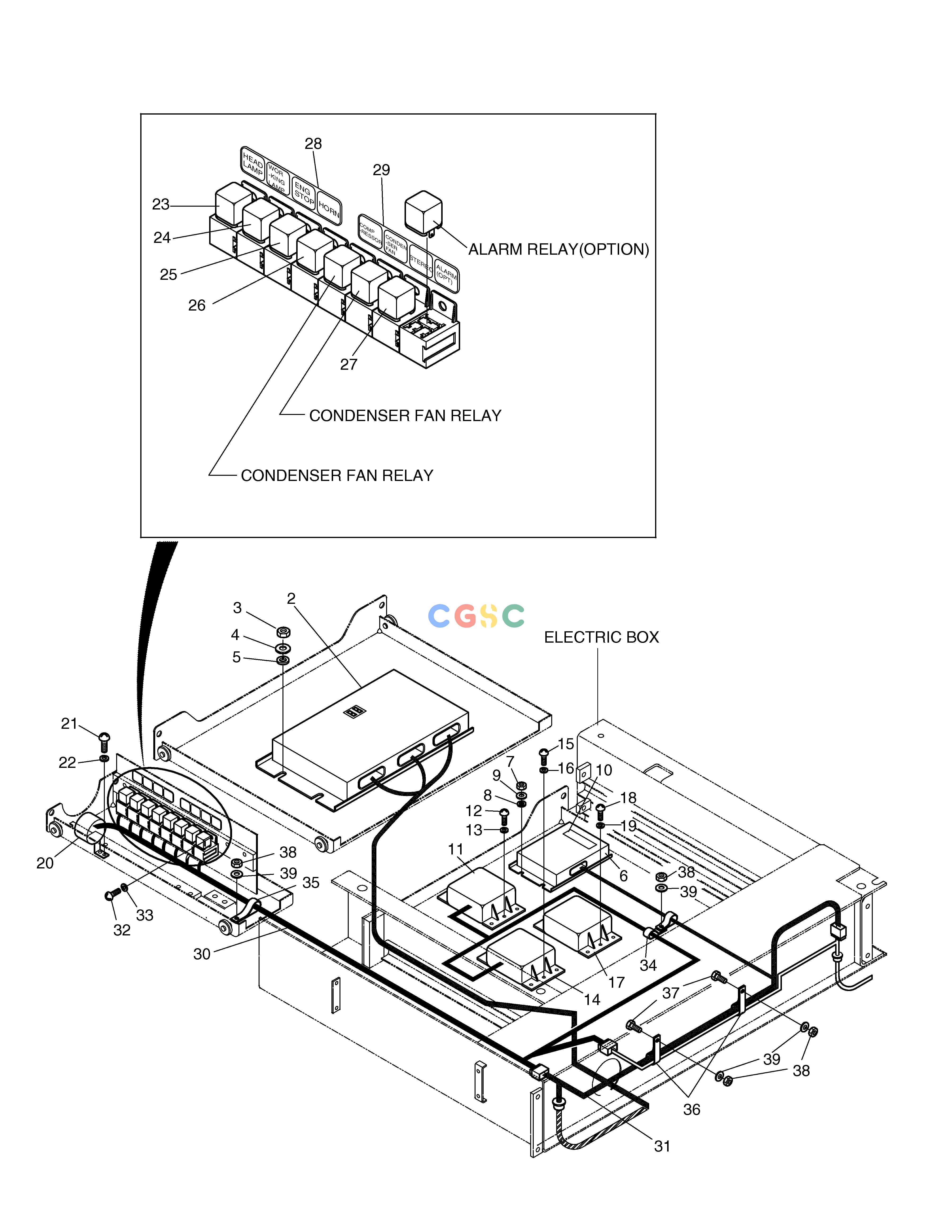 斗山零件查询ELECTRIC BOX ASS'Y(2)-ELECTRIC PARTS SOLAR 290LC-V Doosan parts catalog online