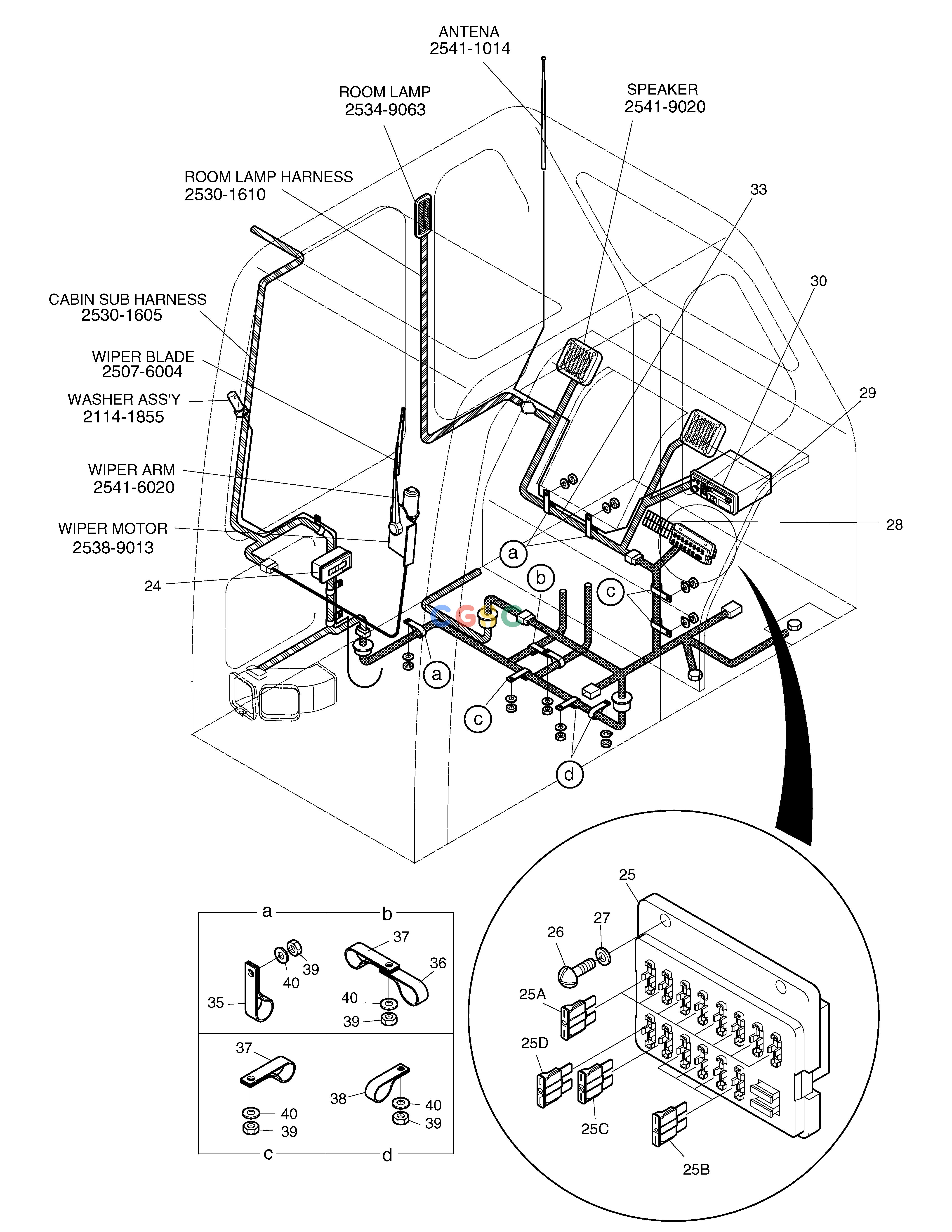 斗山零件查询ELECTRIC PARTS(3)-CABIN SOLAR 290LC-V Doosan parts catalog online