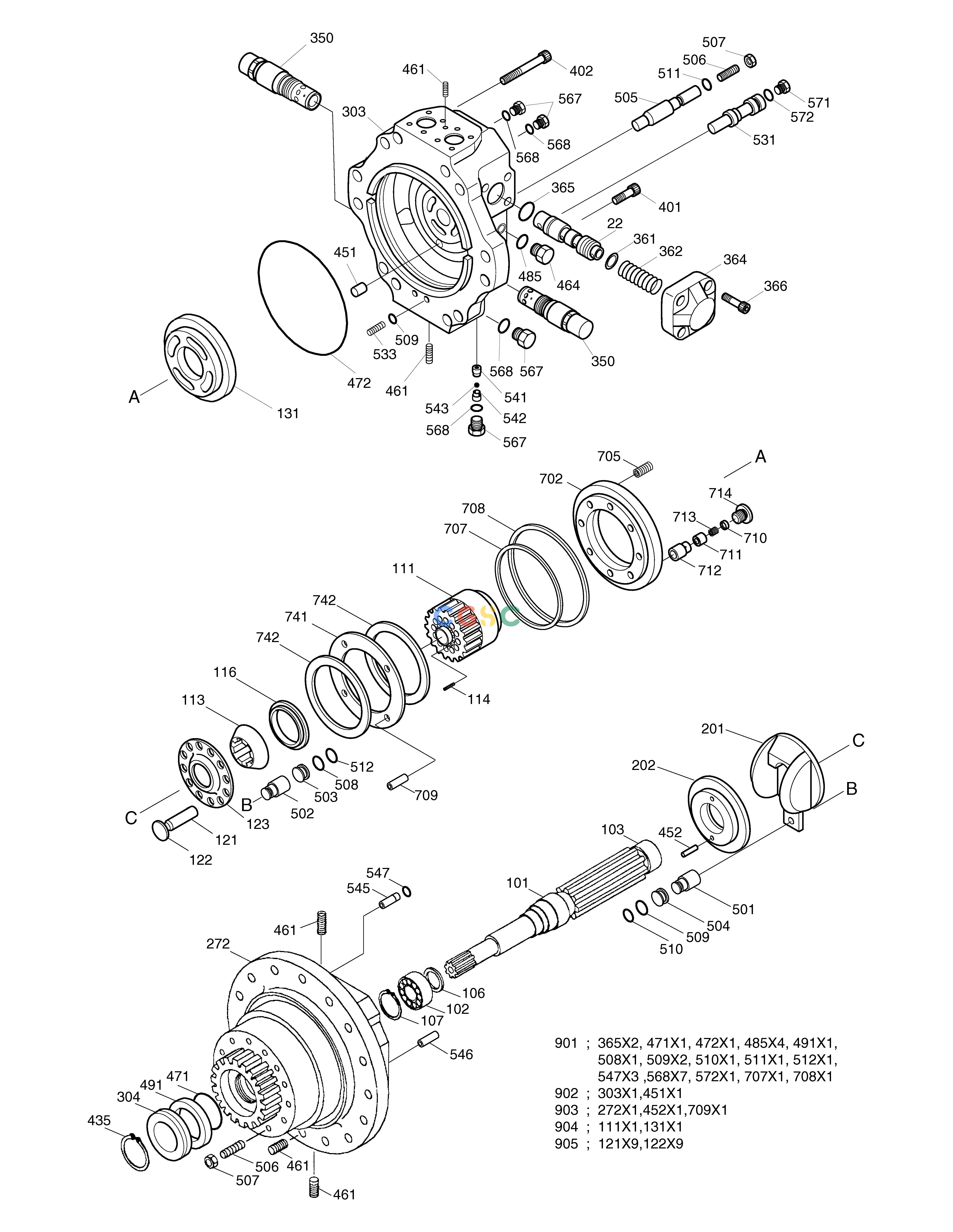 斗山零件查询TRAVEL MOTOR-DNB50B SOLAR 290LC-V Doosan parts catalog online